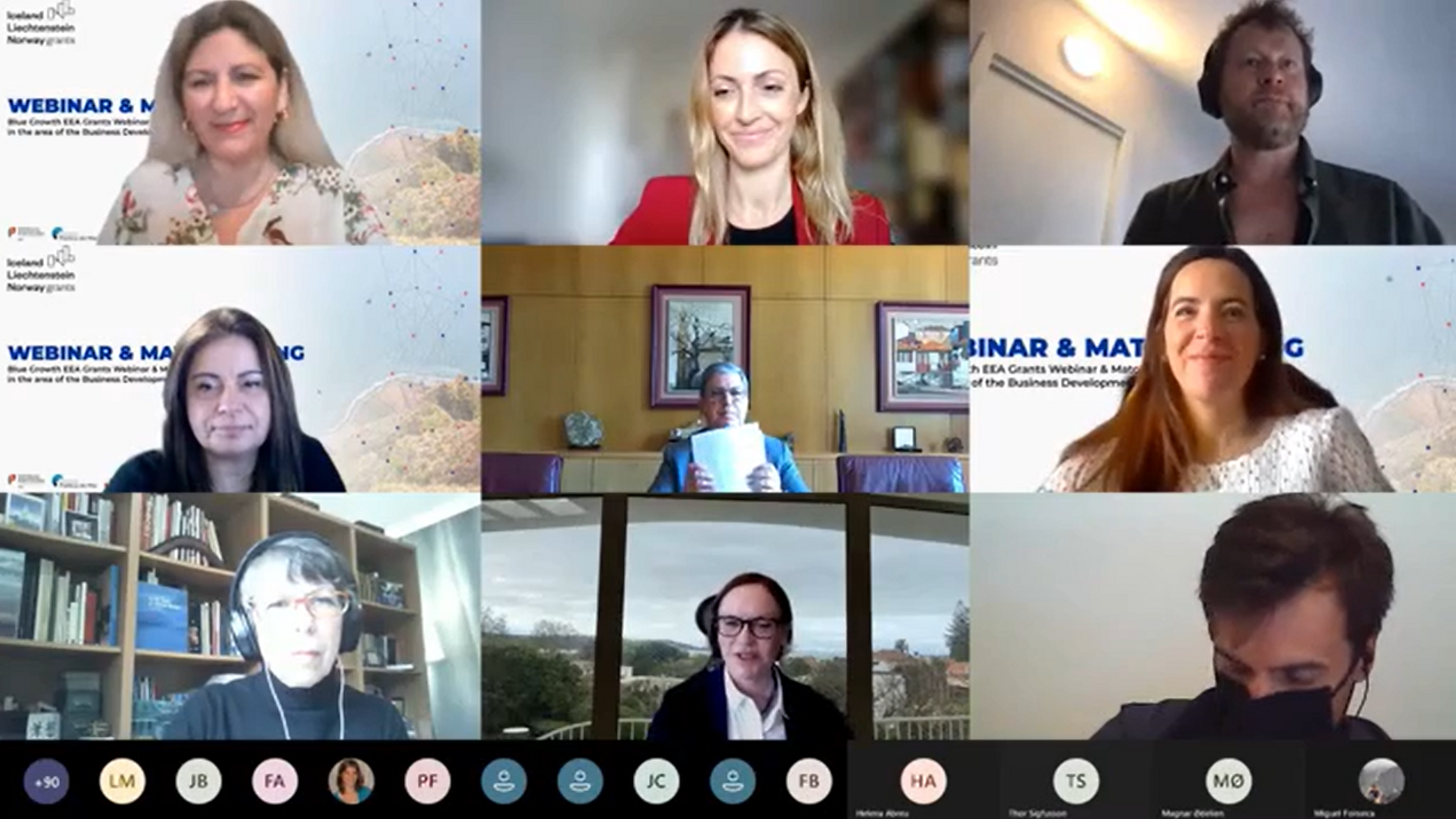 Mennesker i Teams-møte i gridoppsett