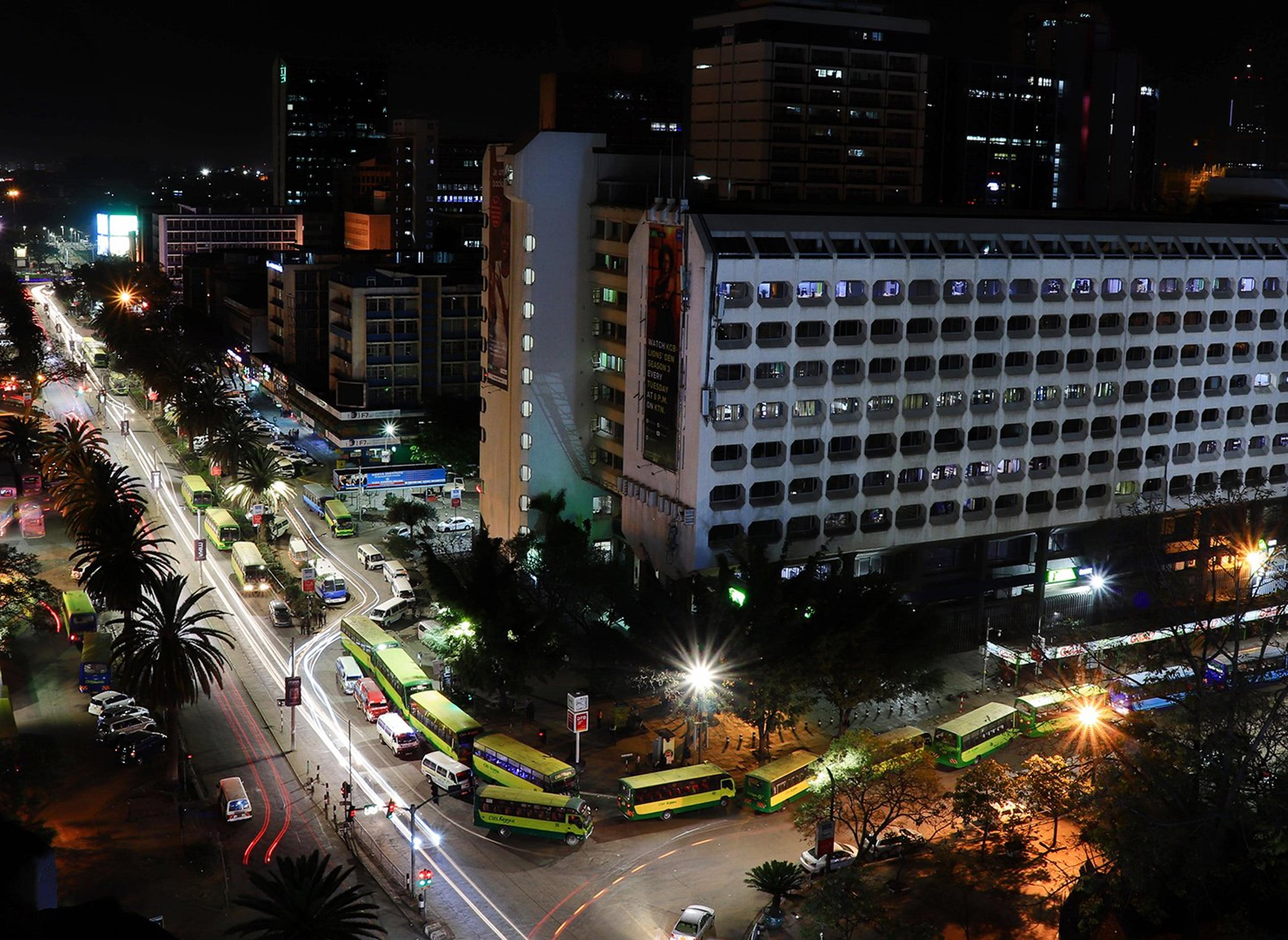 Nairobi city in Kenya in the evening