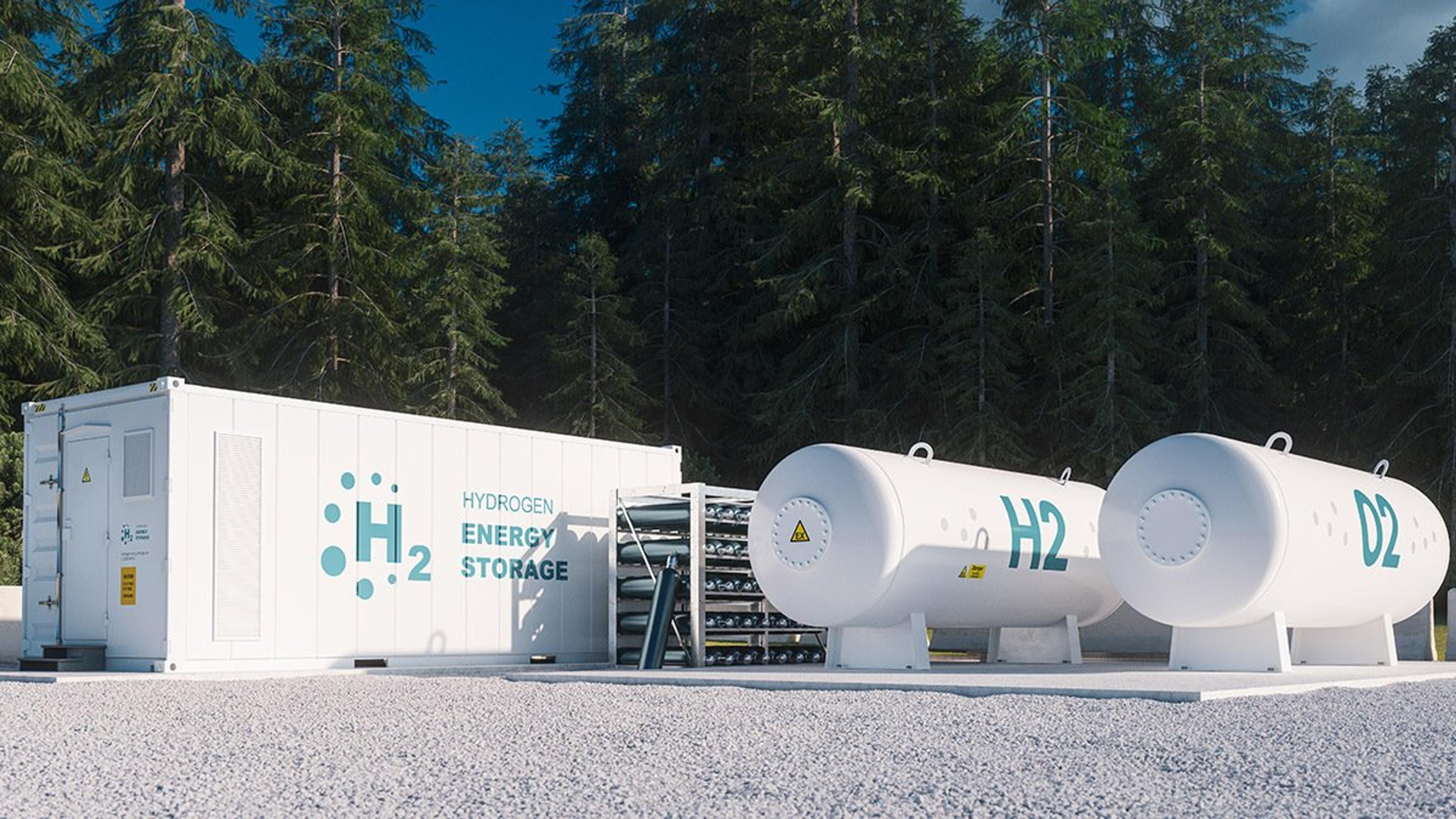 White hydrogen tanks