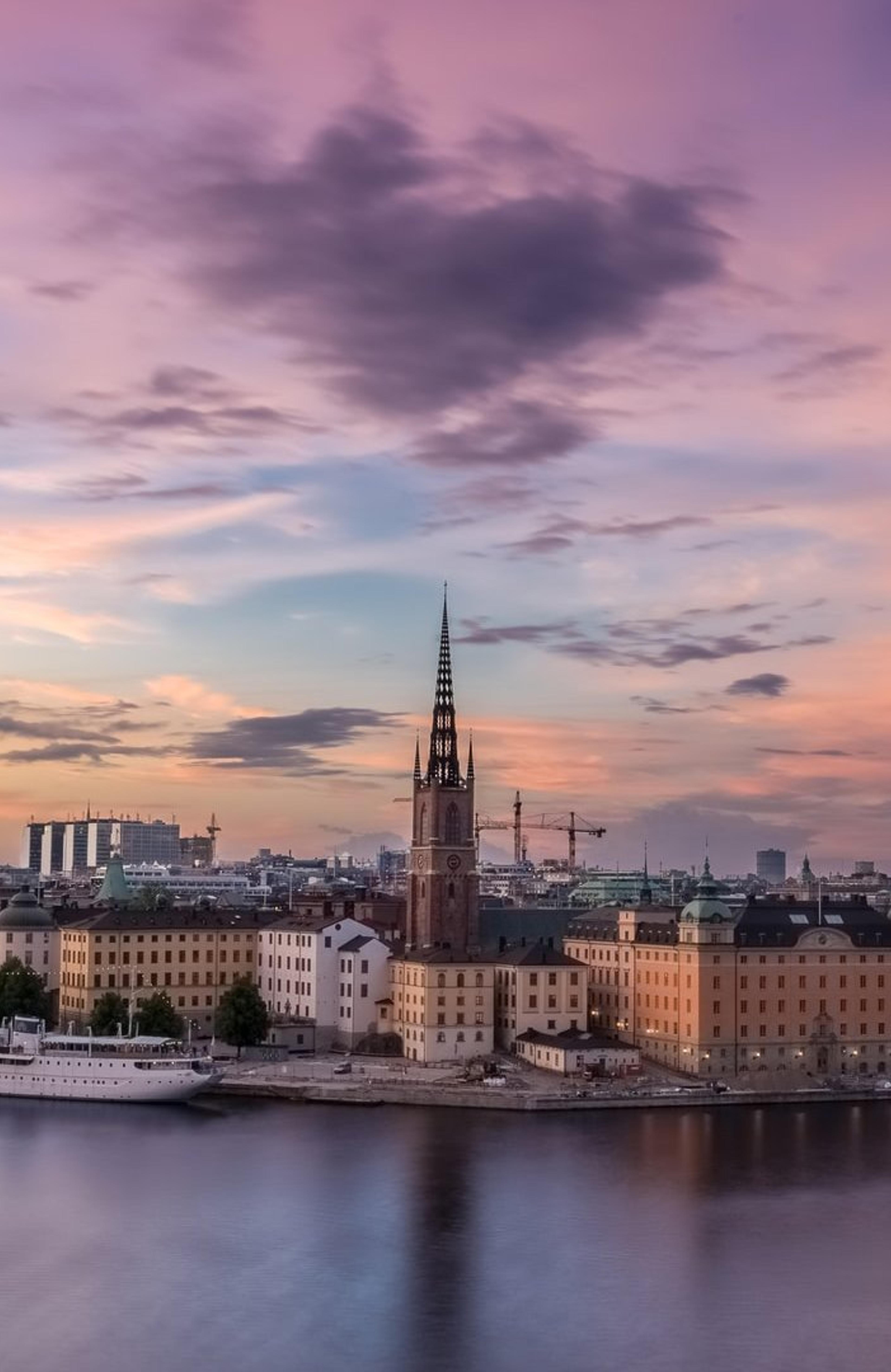 Stockholm city from the shoreline, Sweden