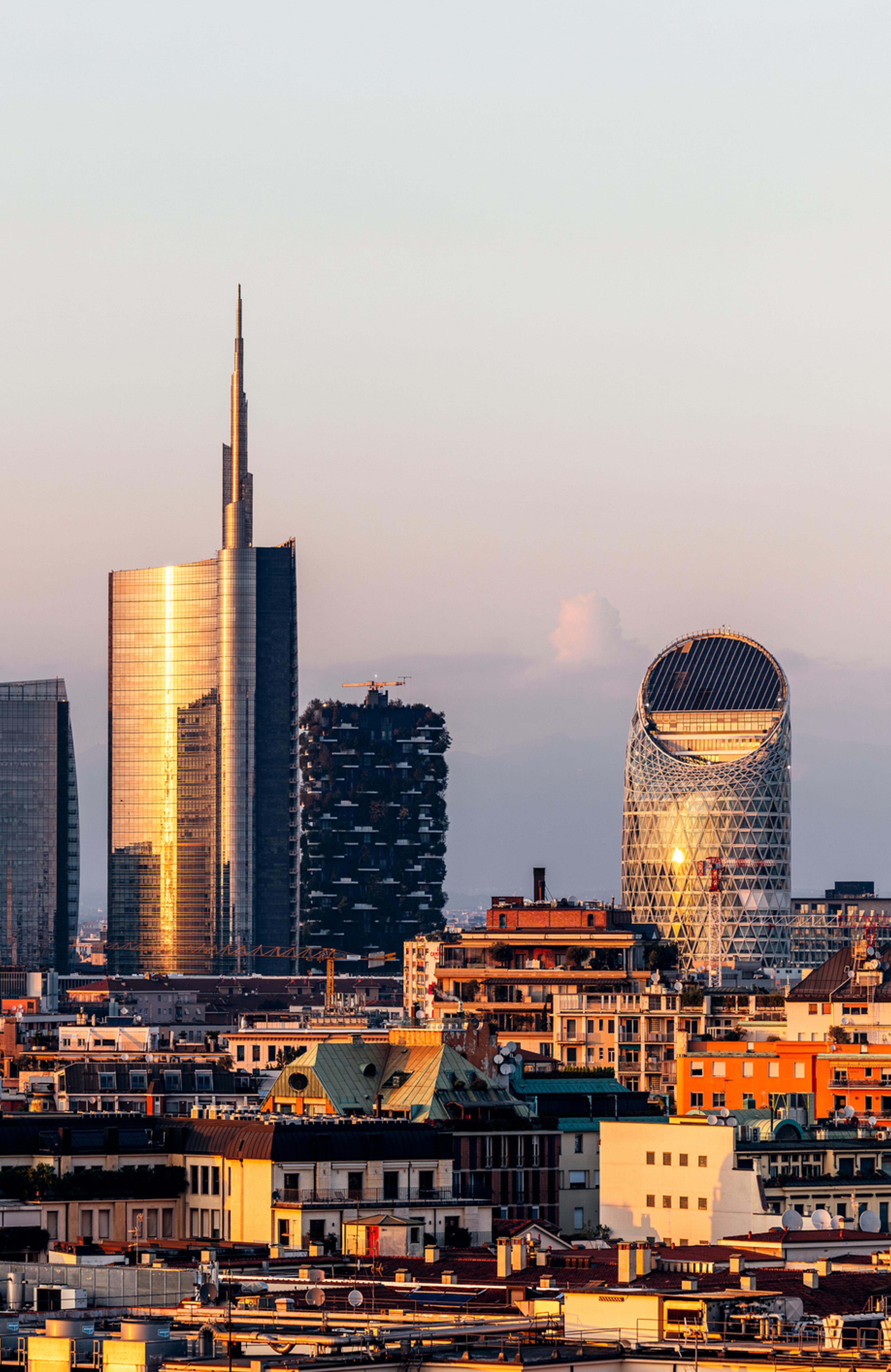 Milan skyline with modern skyscrapers