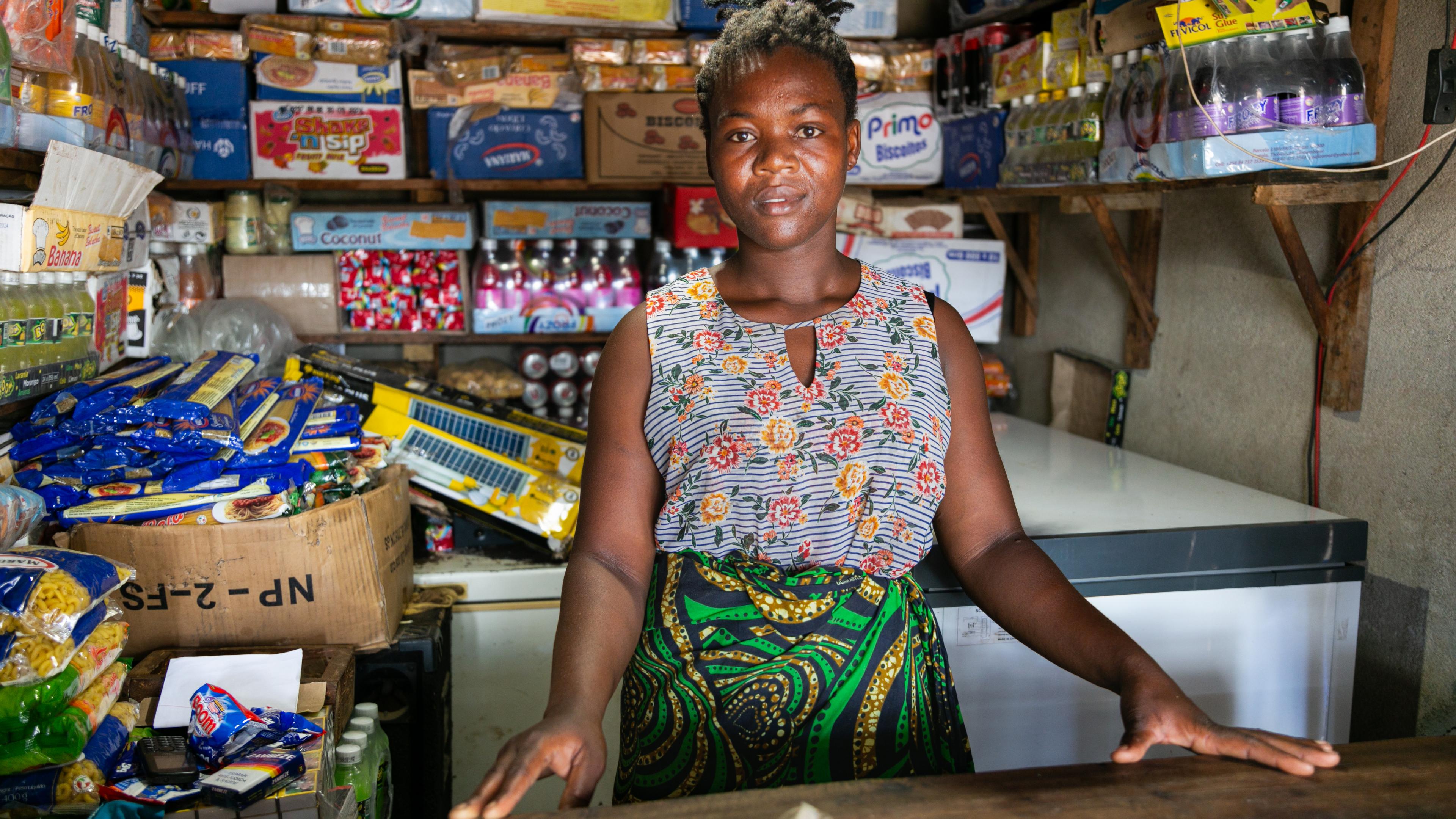 Woman in her shop in Mozambique