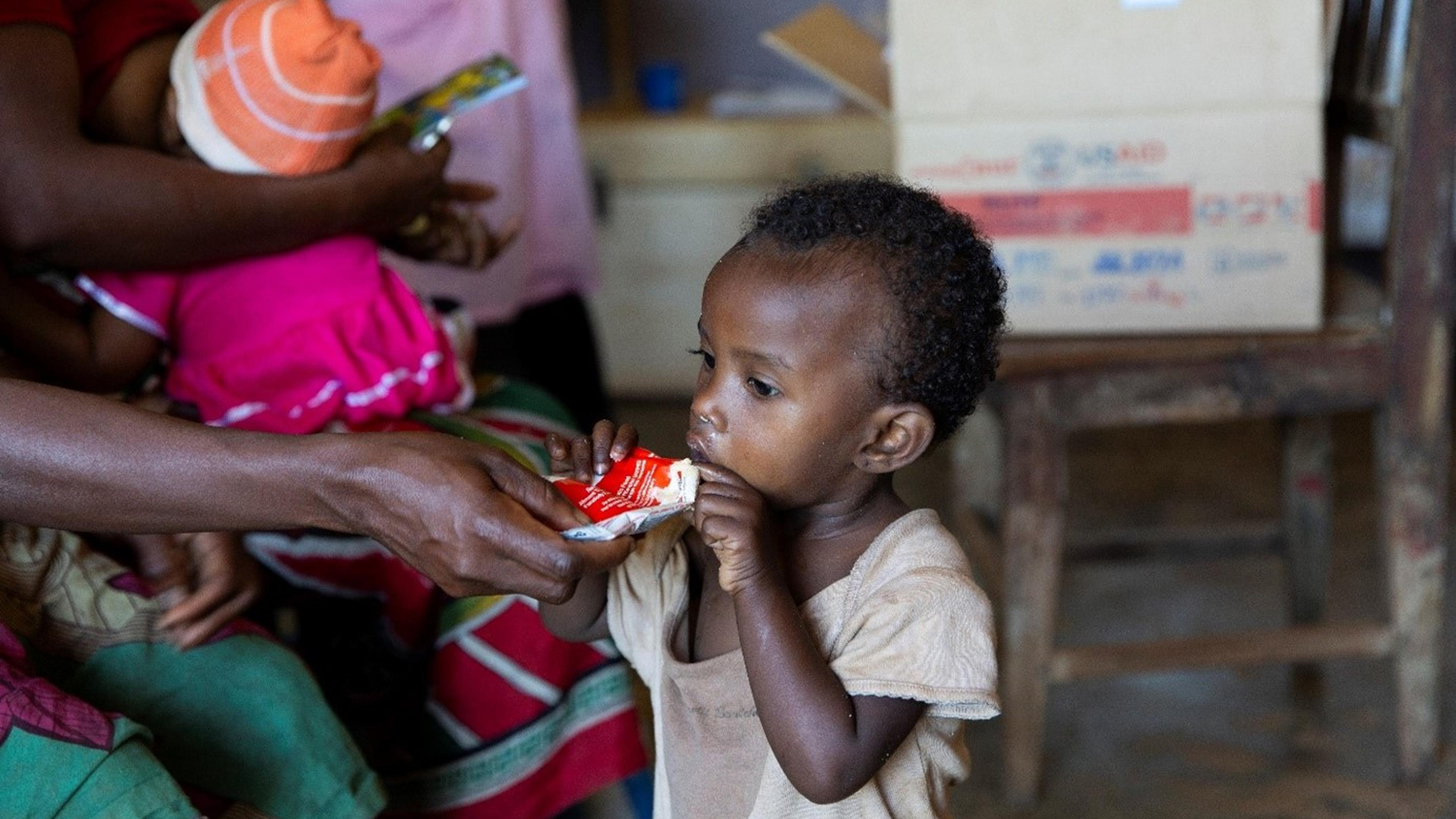 Child receiving emergency nutrition