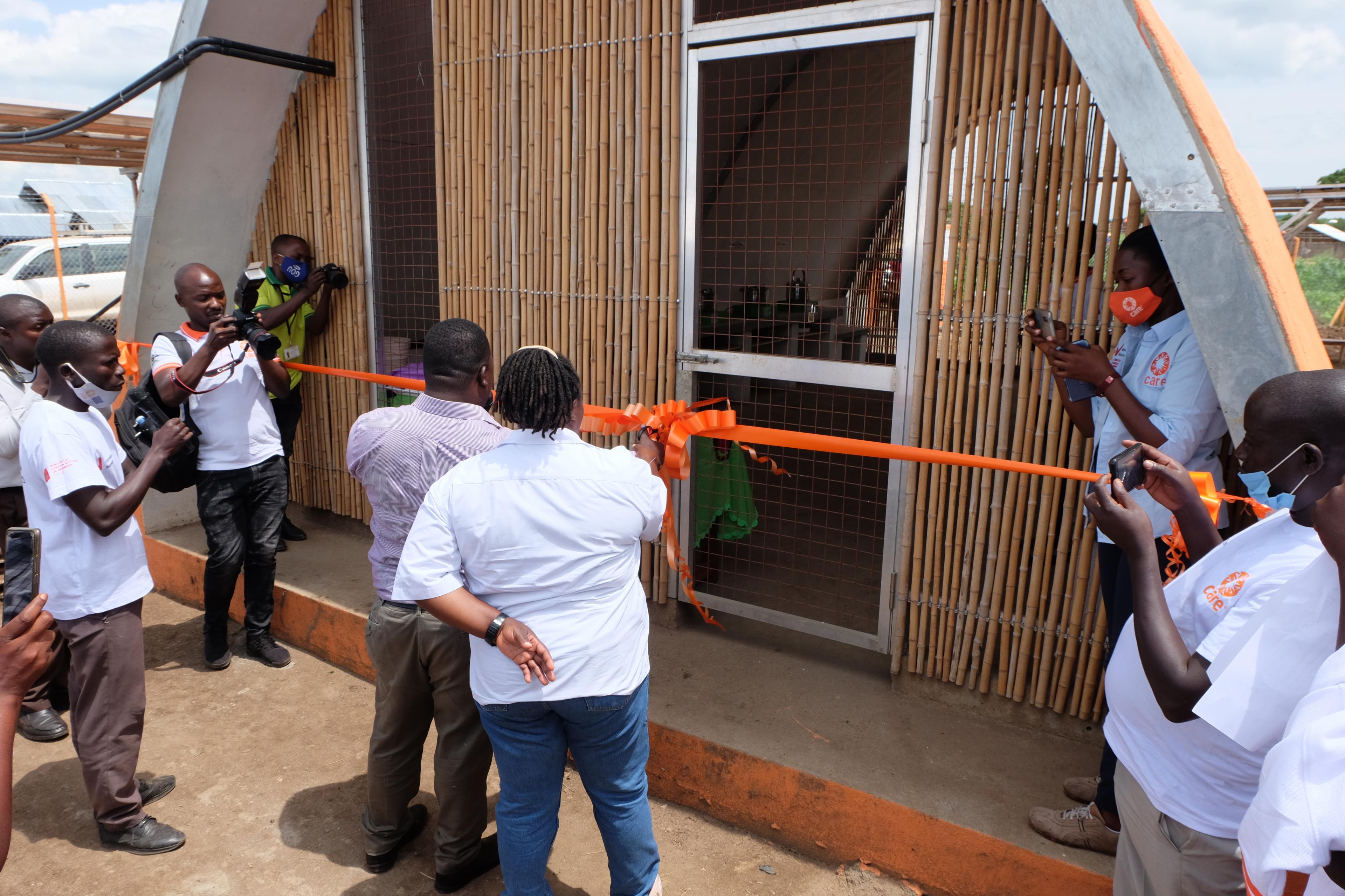 Sustainable refugee camp on its opening day