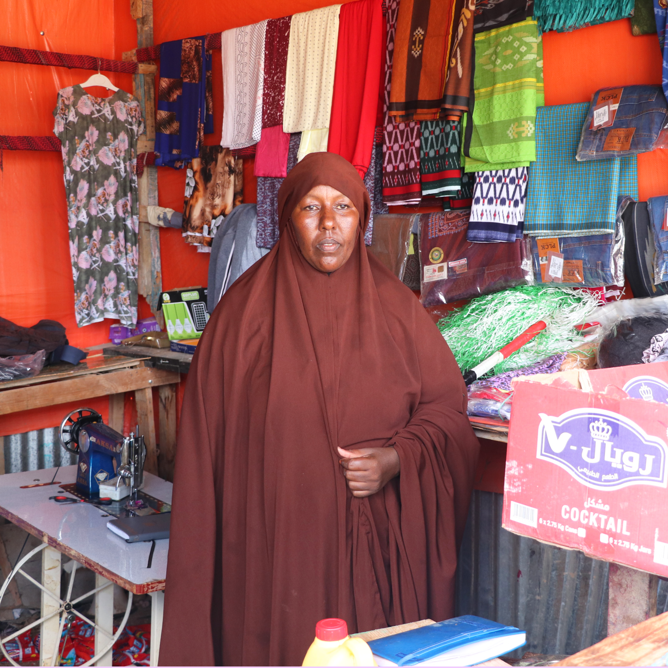 Somali woman in textile shop