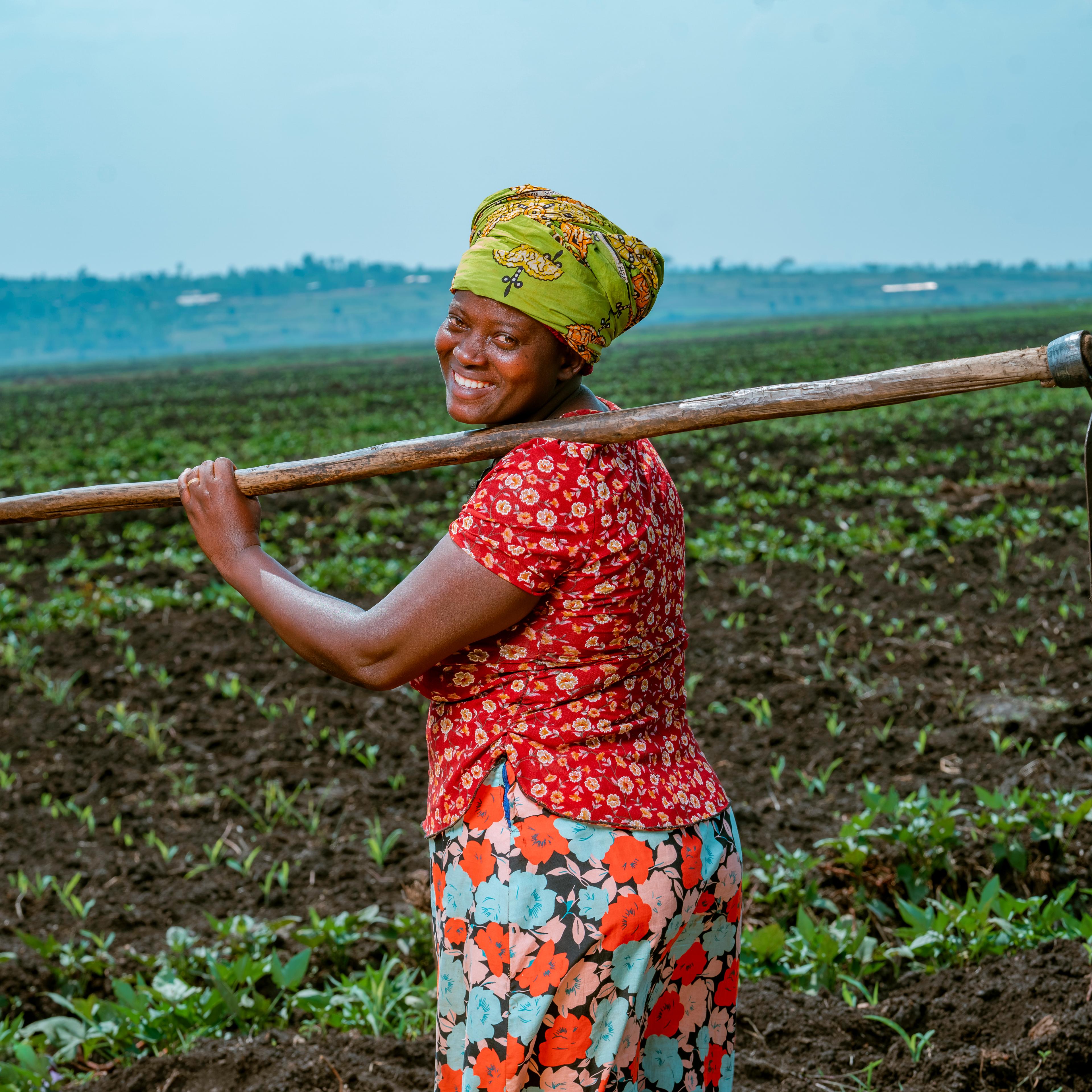 Woman smallholder farmer in a field