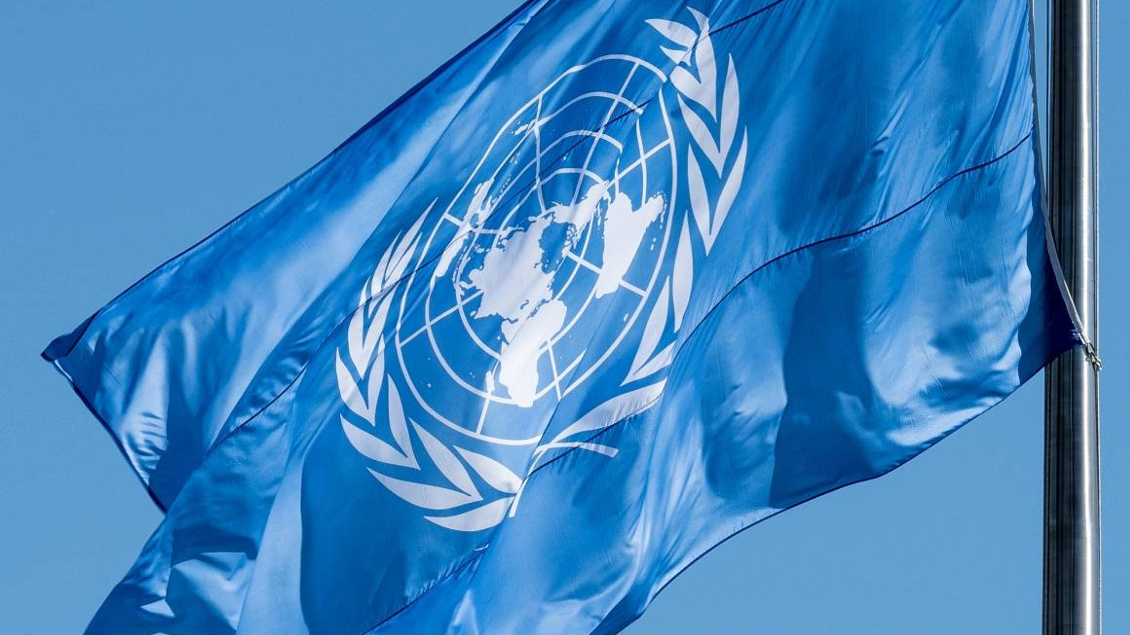 FN-flagg som veiver i vinden
