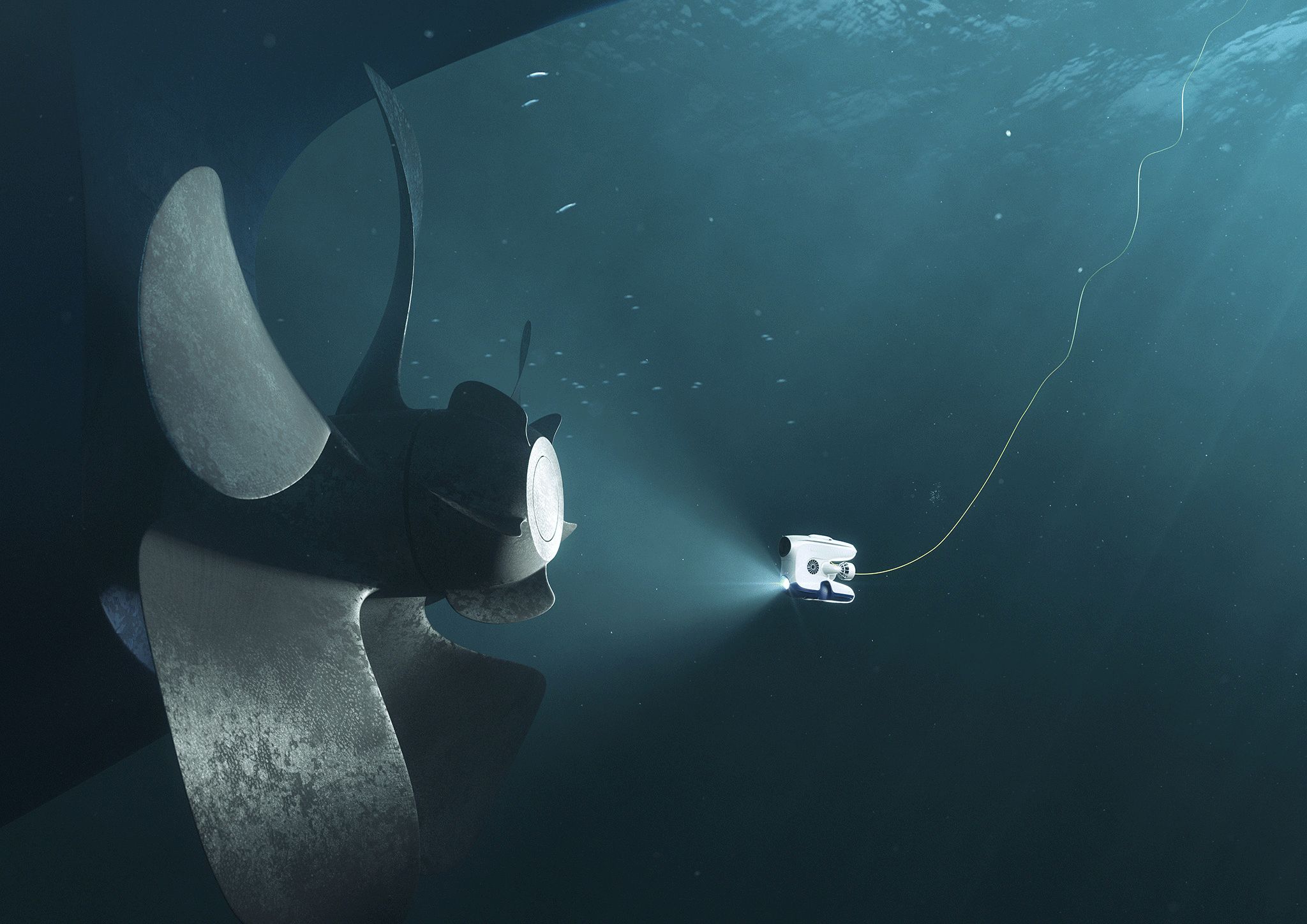 Undervannsrobot i aksjon under vann