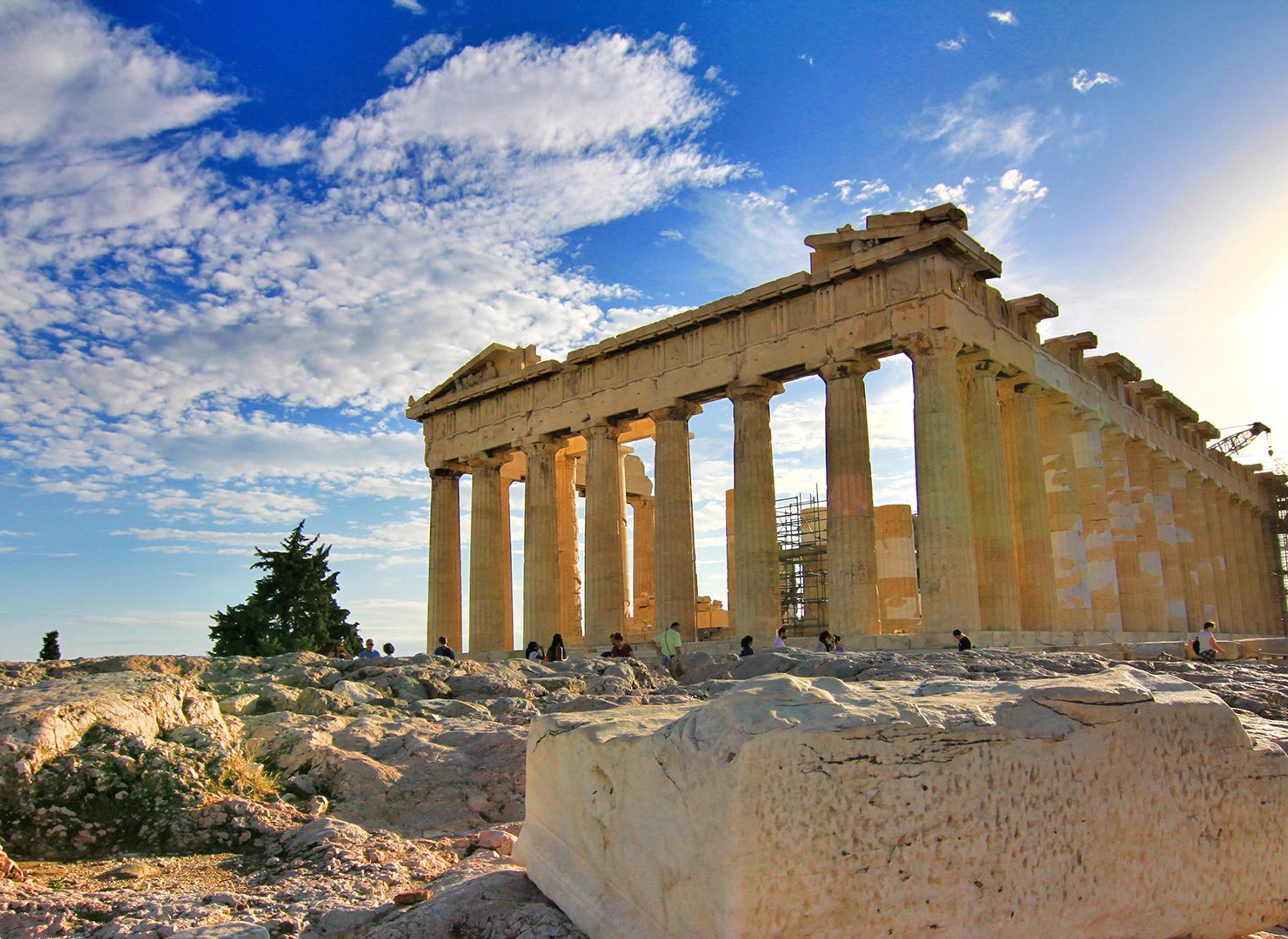 Gamle ruiner i Athen