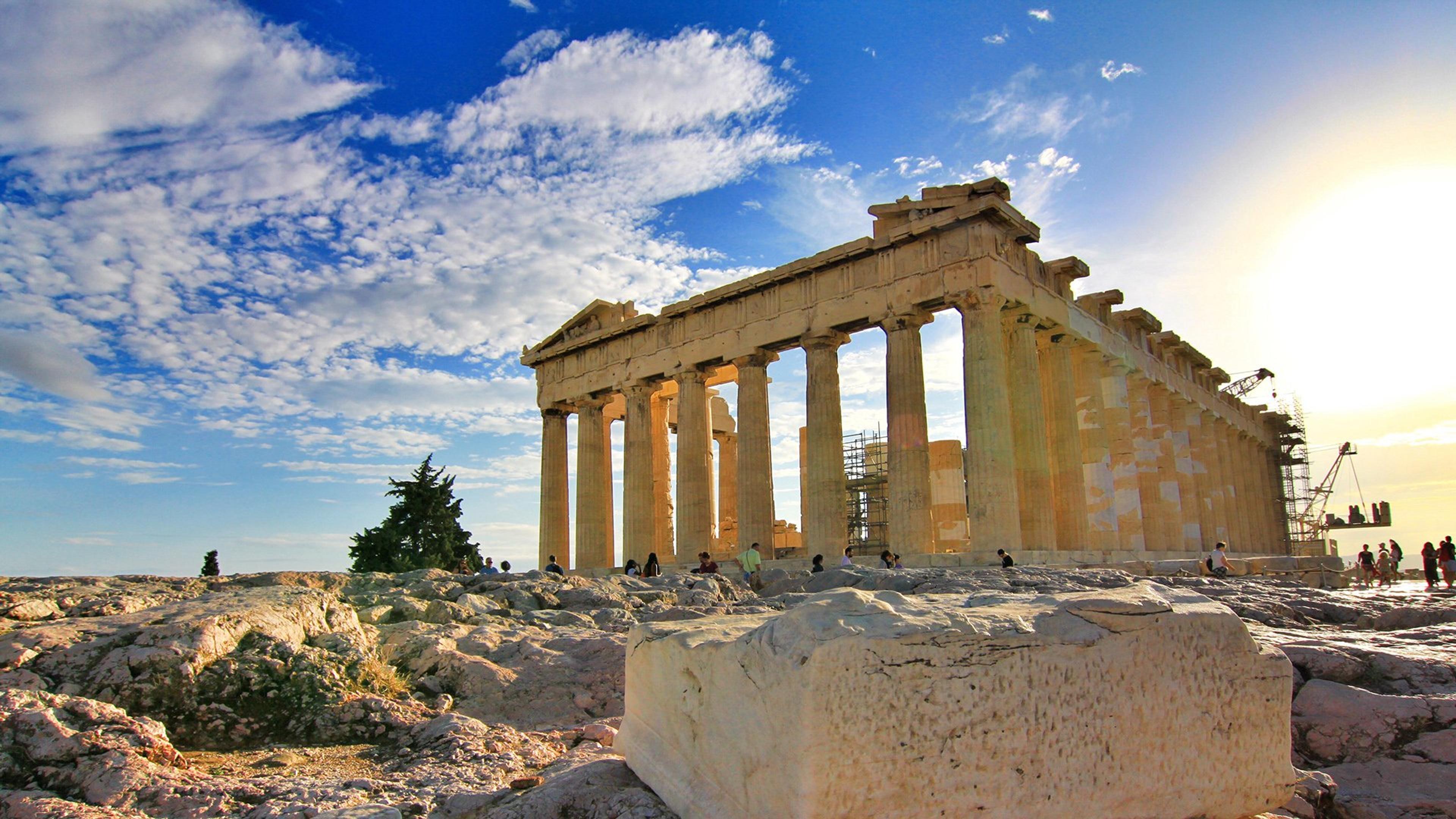 Gamle ruiner i Athen