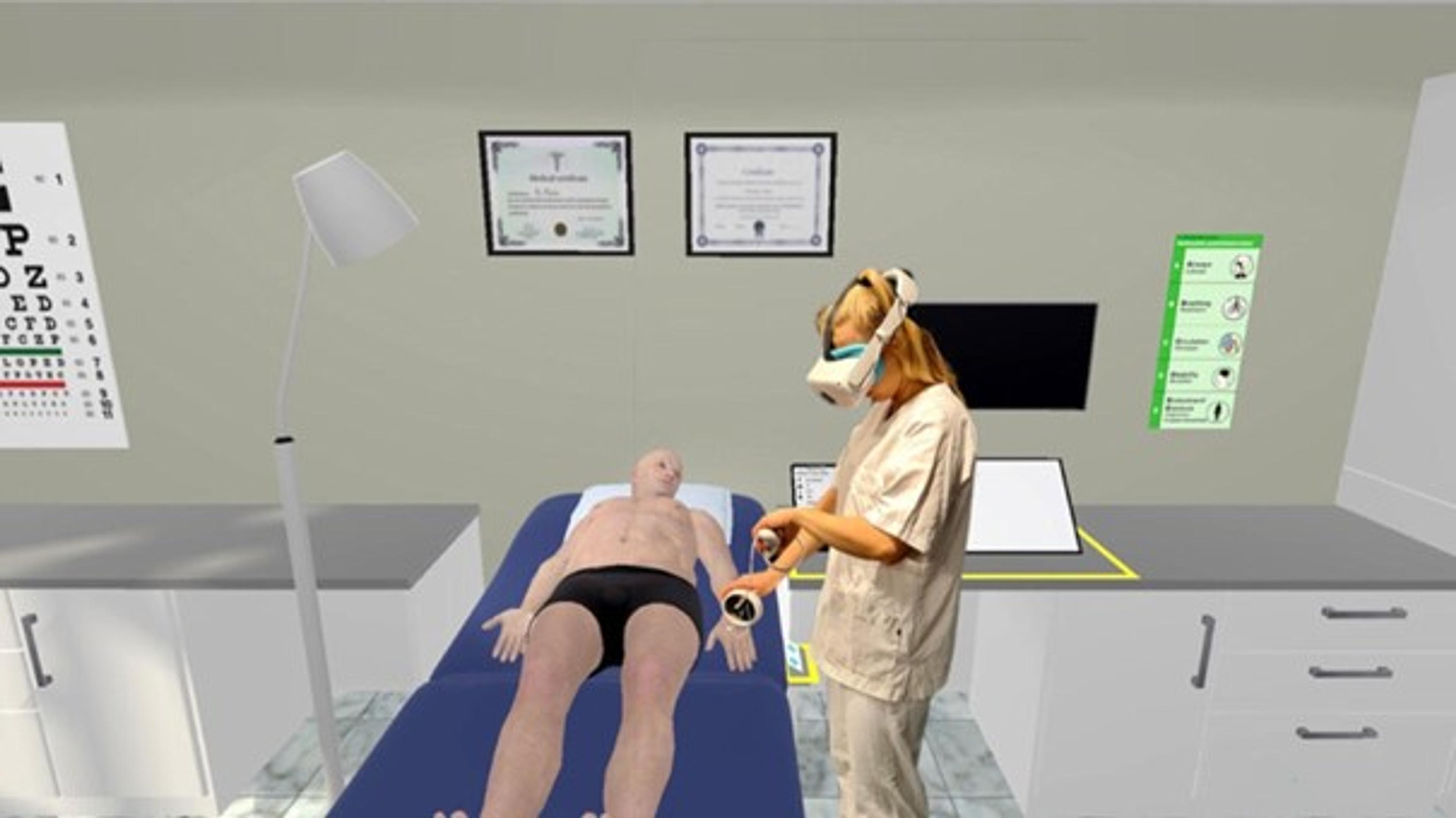Illustrasjon av VR-verktøy i bruk på pasienten