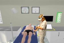 Illustrasjon av VR-verktøy i bruk på pasienten