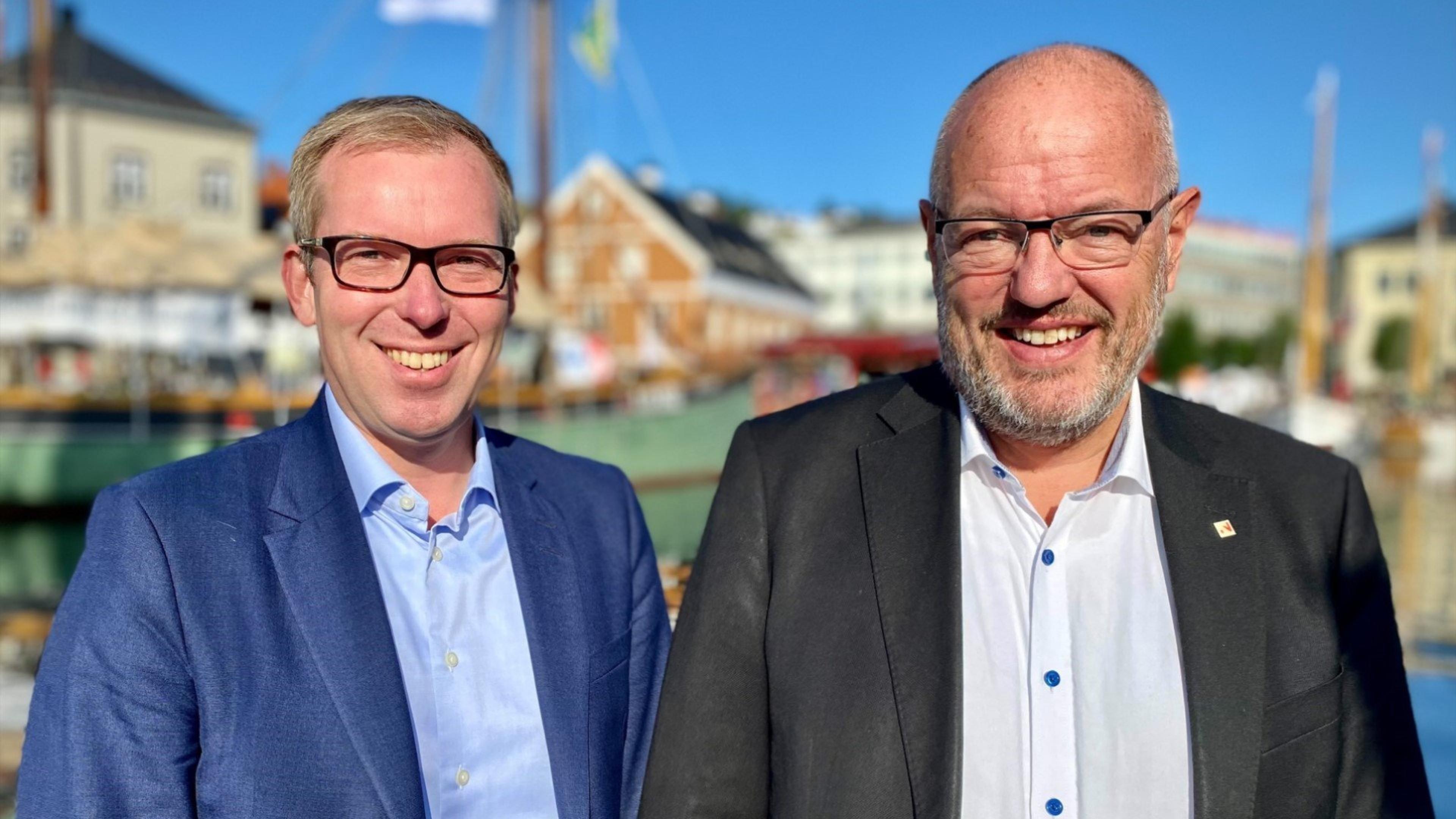 Administrende direktør Innovasjon Norge, Håkon Haugli og styreleder i Innovasjon Norge Gunnar Bovim.