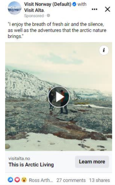 Example of a Facebook post