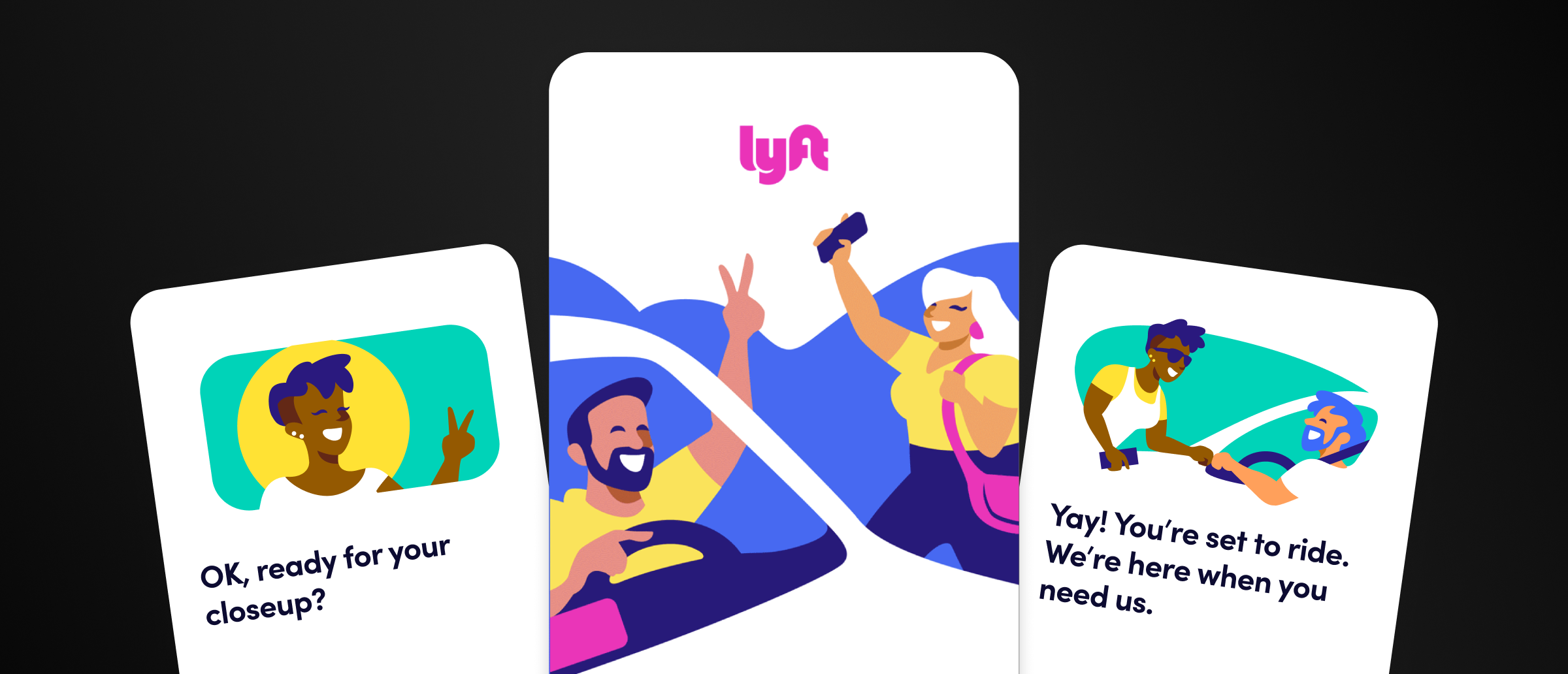 Cover image showcasing the work done for Lyft's rider onboarding revamp