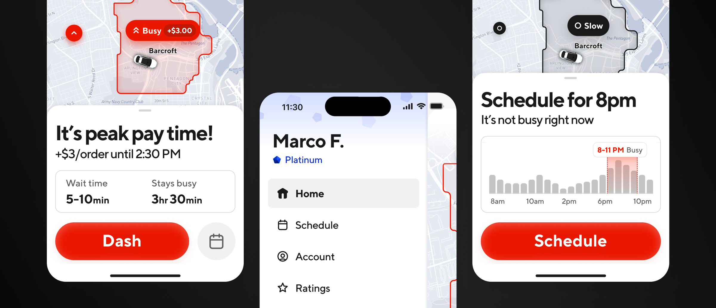 Cover image showcasing the before and after of the Dasher app homescreen redesign
