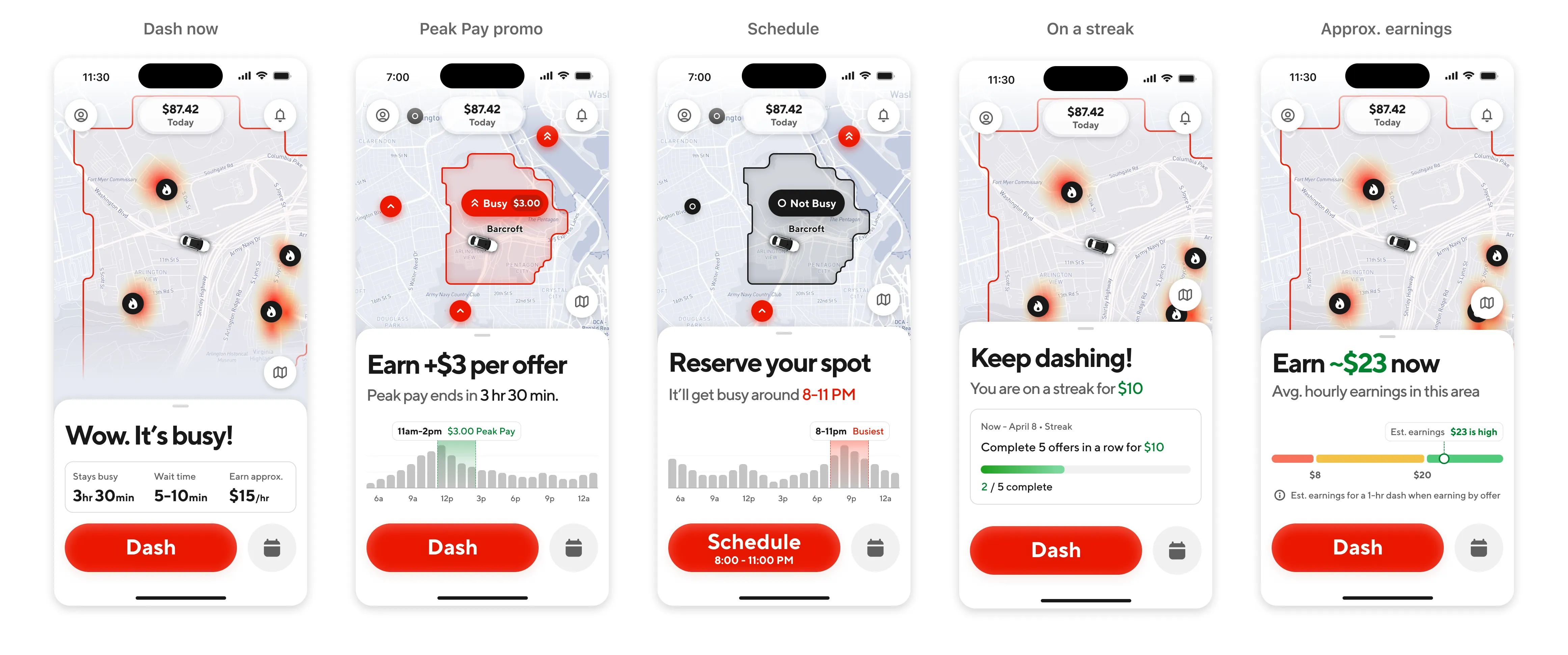 The new homescreen scaling across different states and scenarios