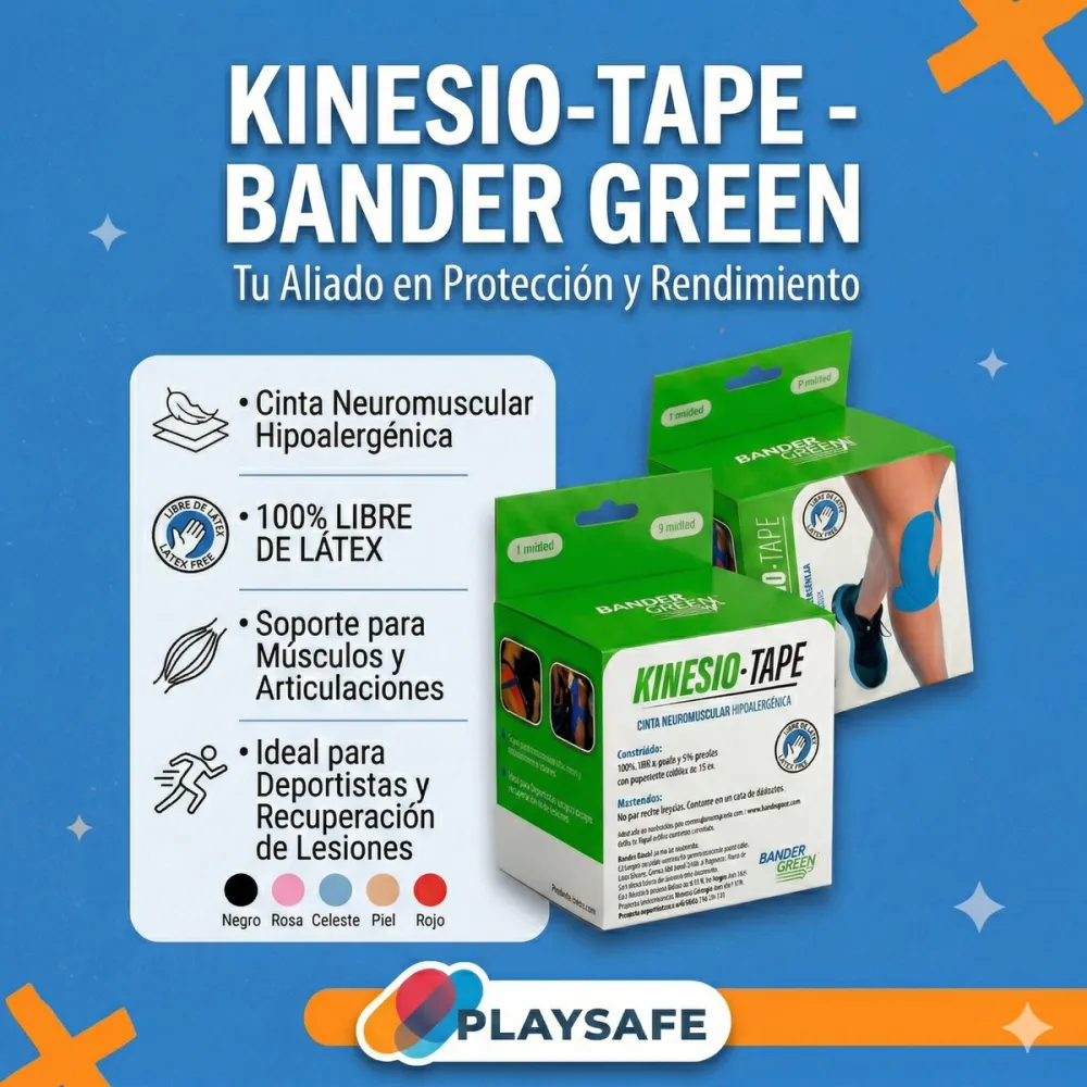 Kinesio Tape Bander Green Cinta Neuromuscular Hipoalergenica