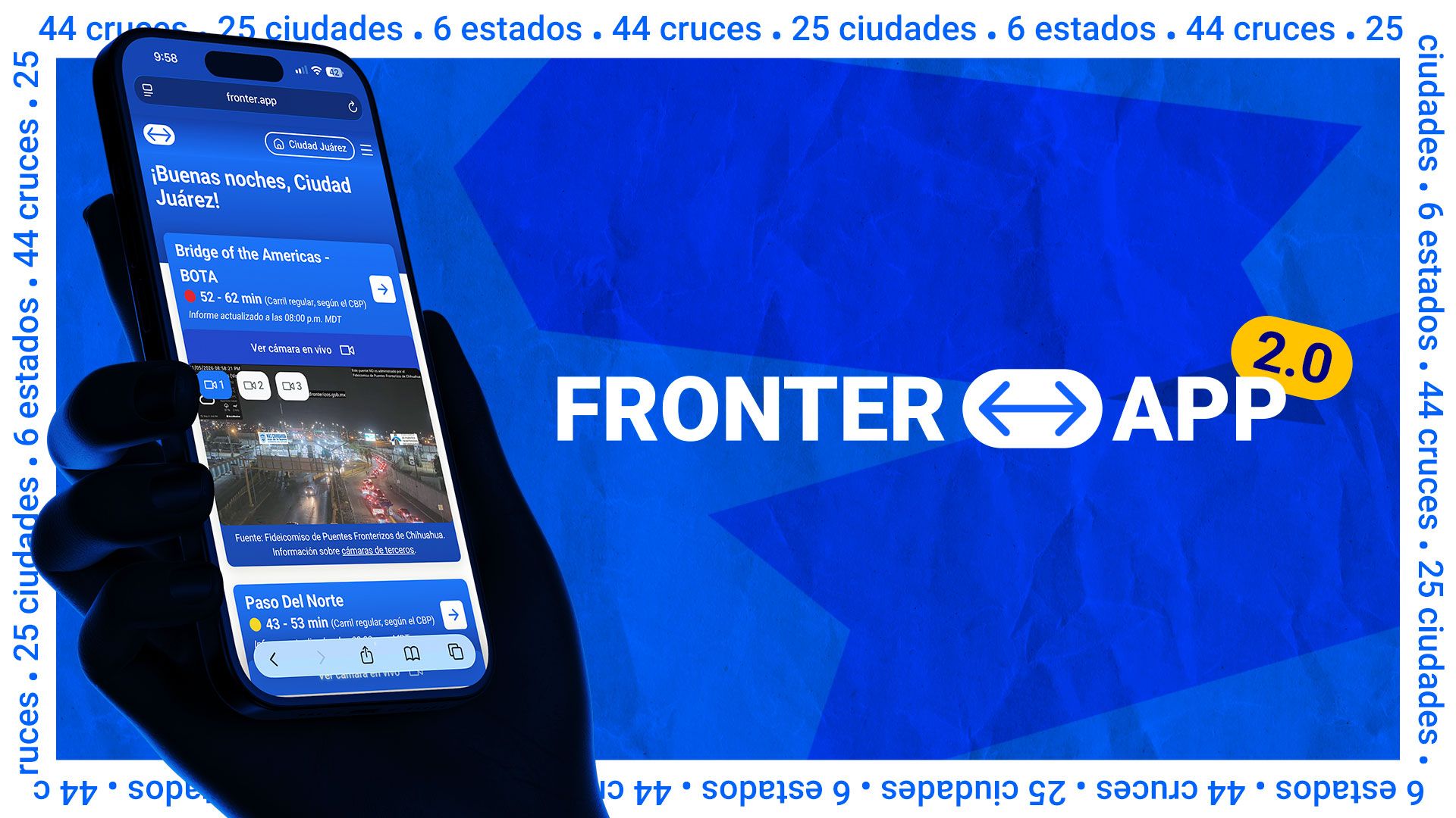 FronterApp ahora cubre todos los 44 cruces fronterizos entre México–Estados Unidos