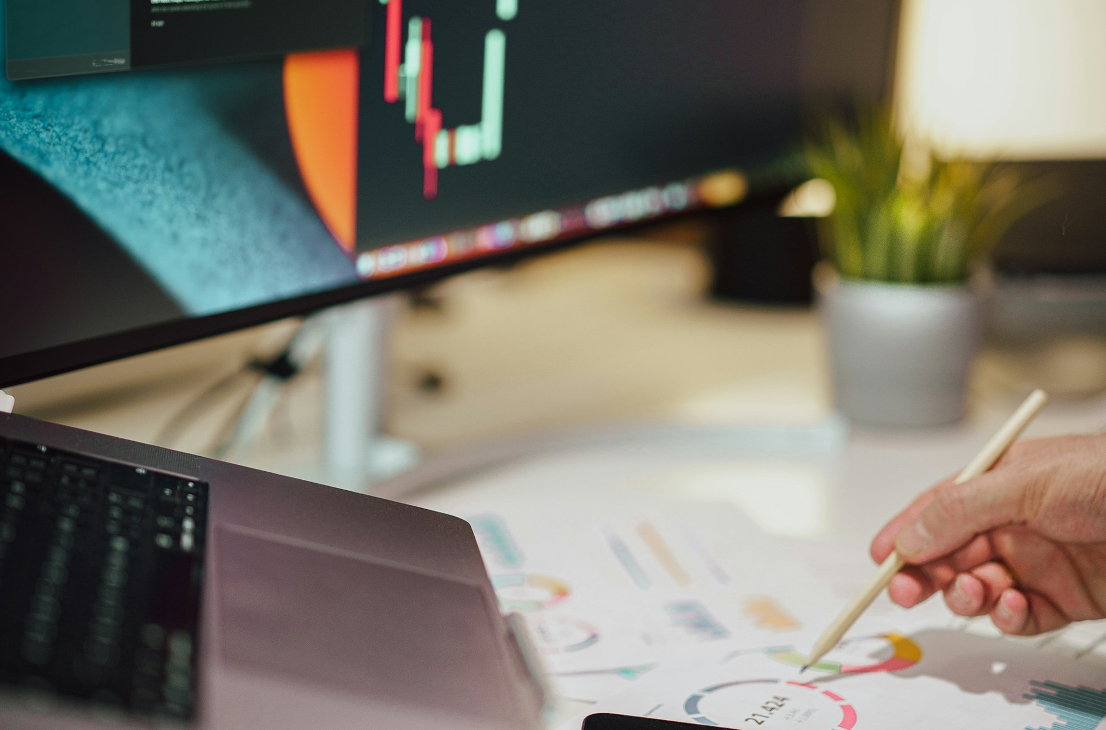 Man sitting in front of a computer screen