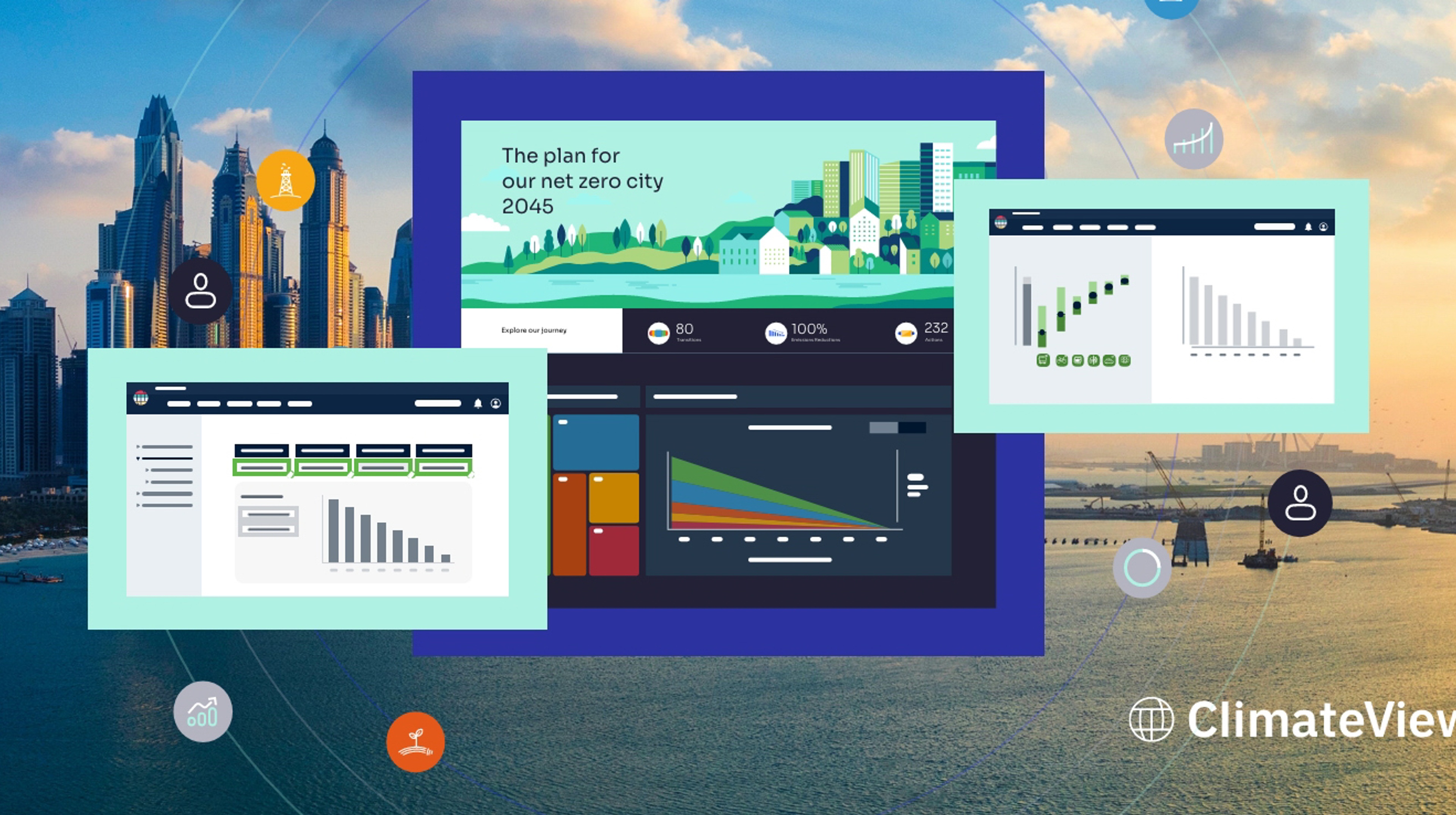 Numbers and diagrams from ClimateView