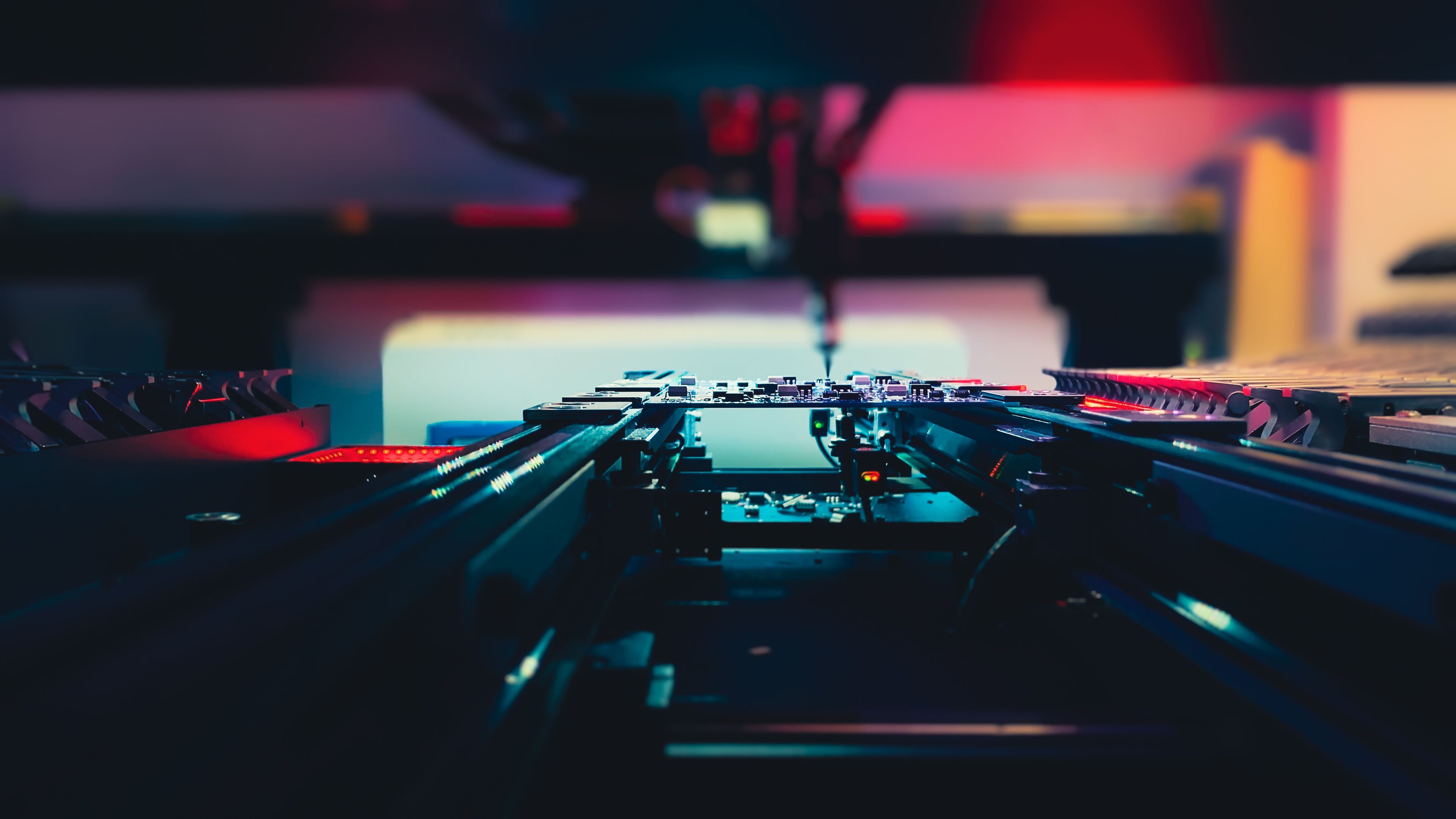A machine making a PCB board