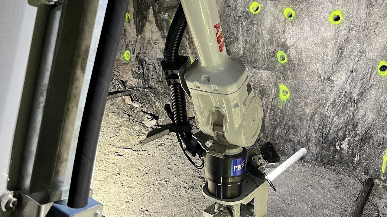 A mining truck in a dark mine