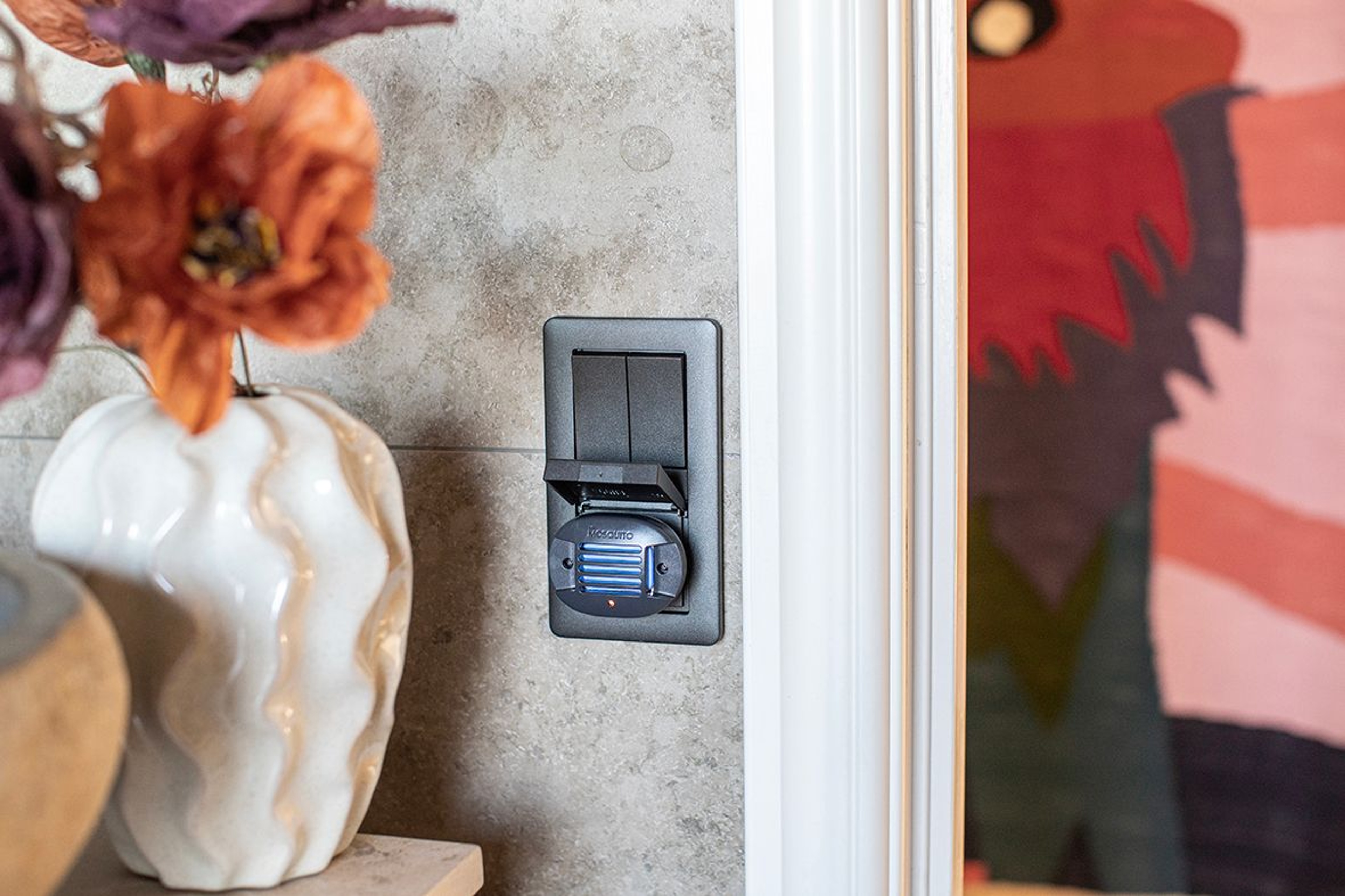 indoor picture with the developed concept connected to an outlet