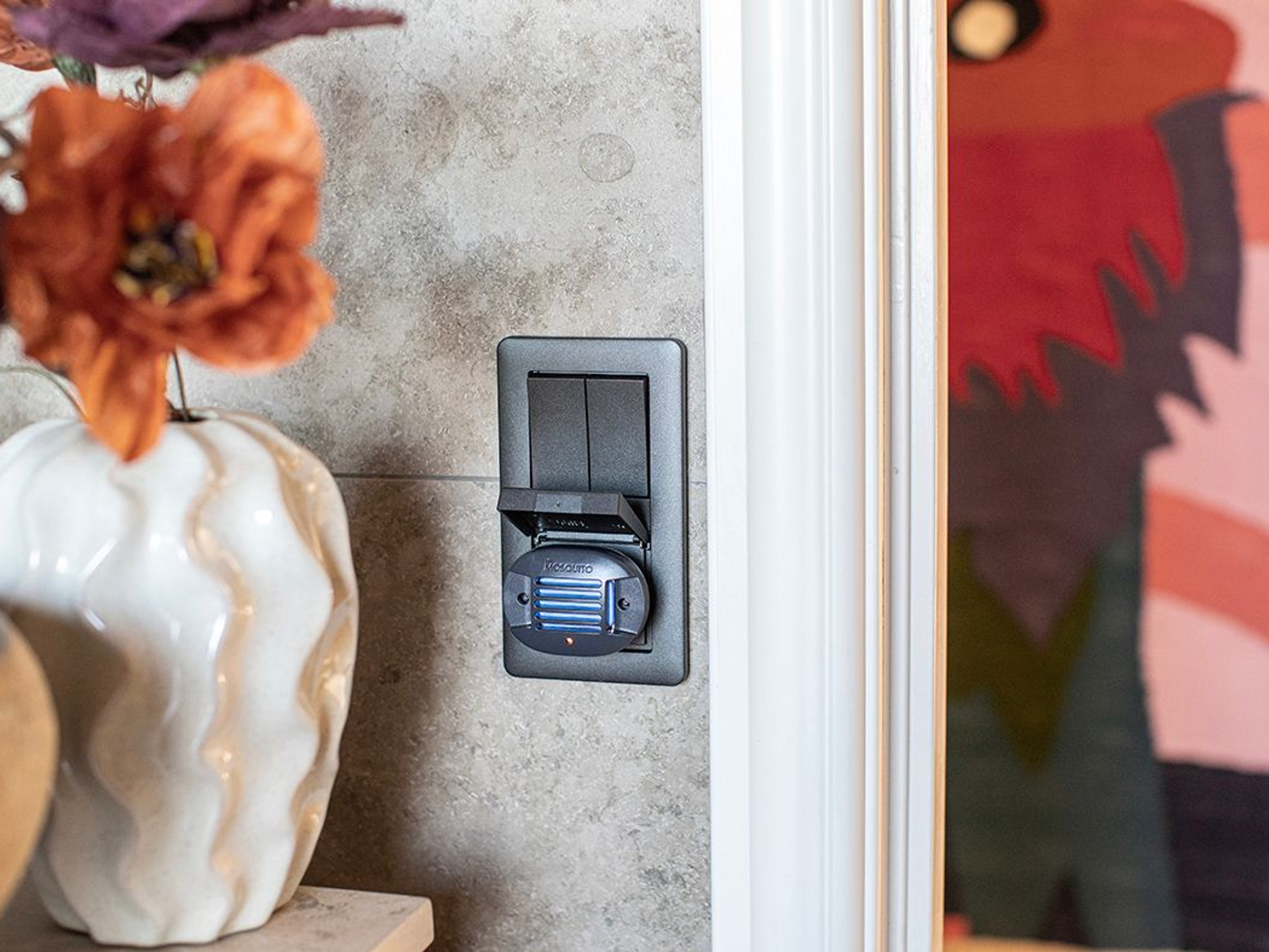 indoor picture with the developed concept connected to an outlet