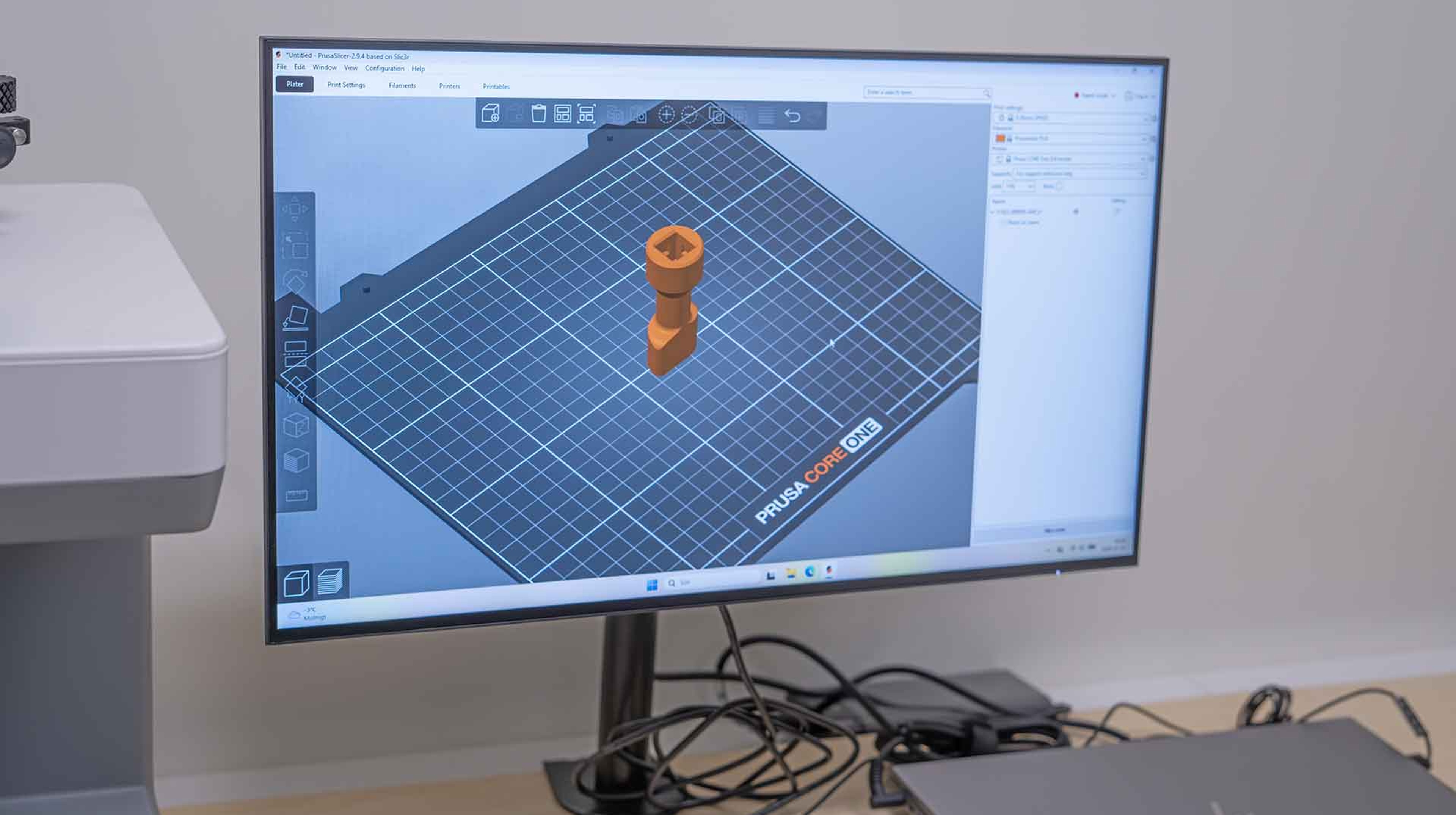 CAD programme connected to the 3D printer