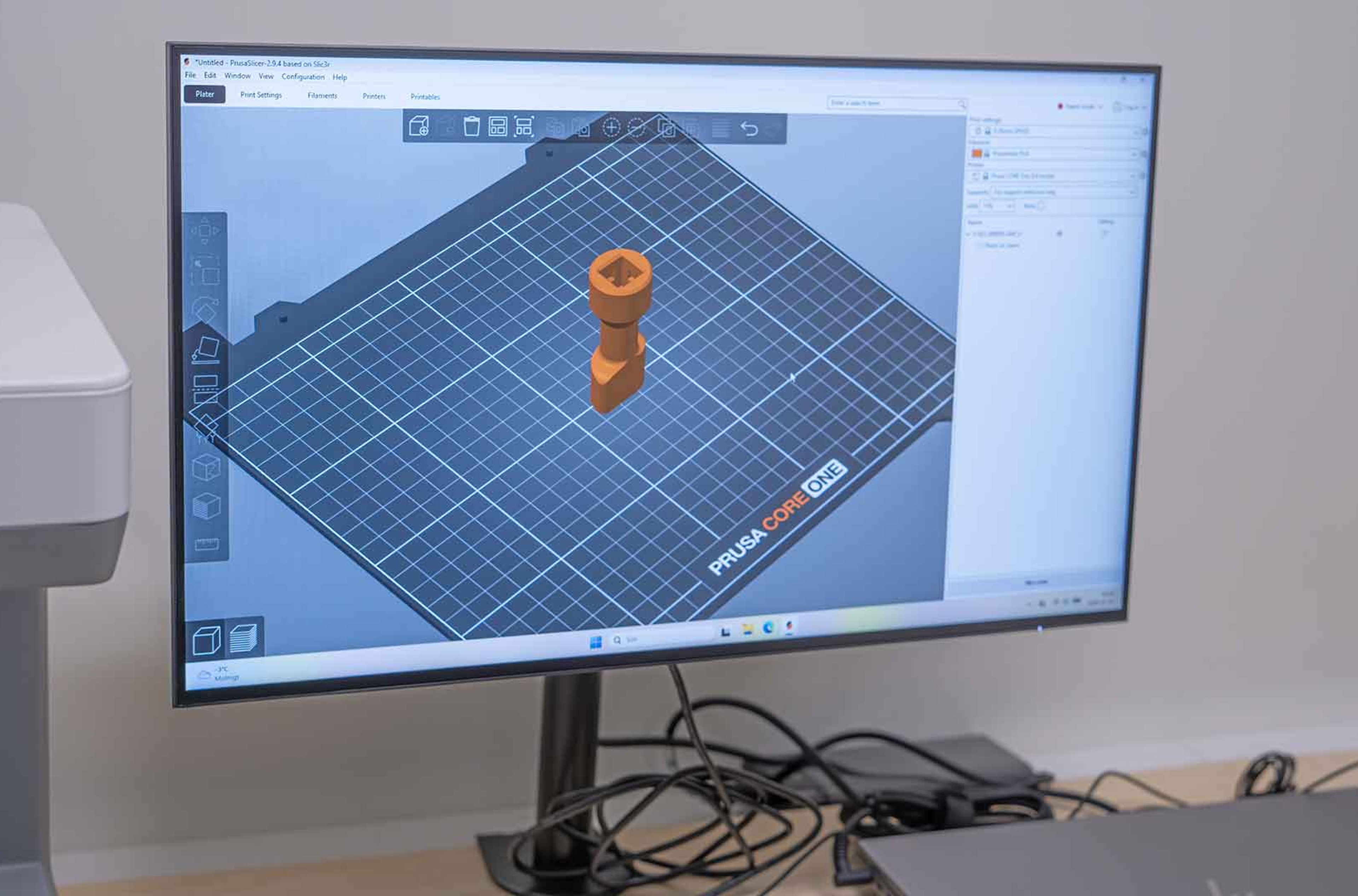 Programa CAD conectado à impressora 3D