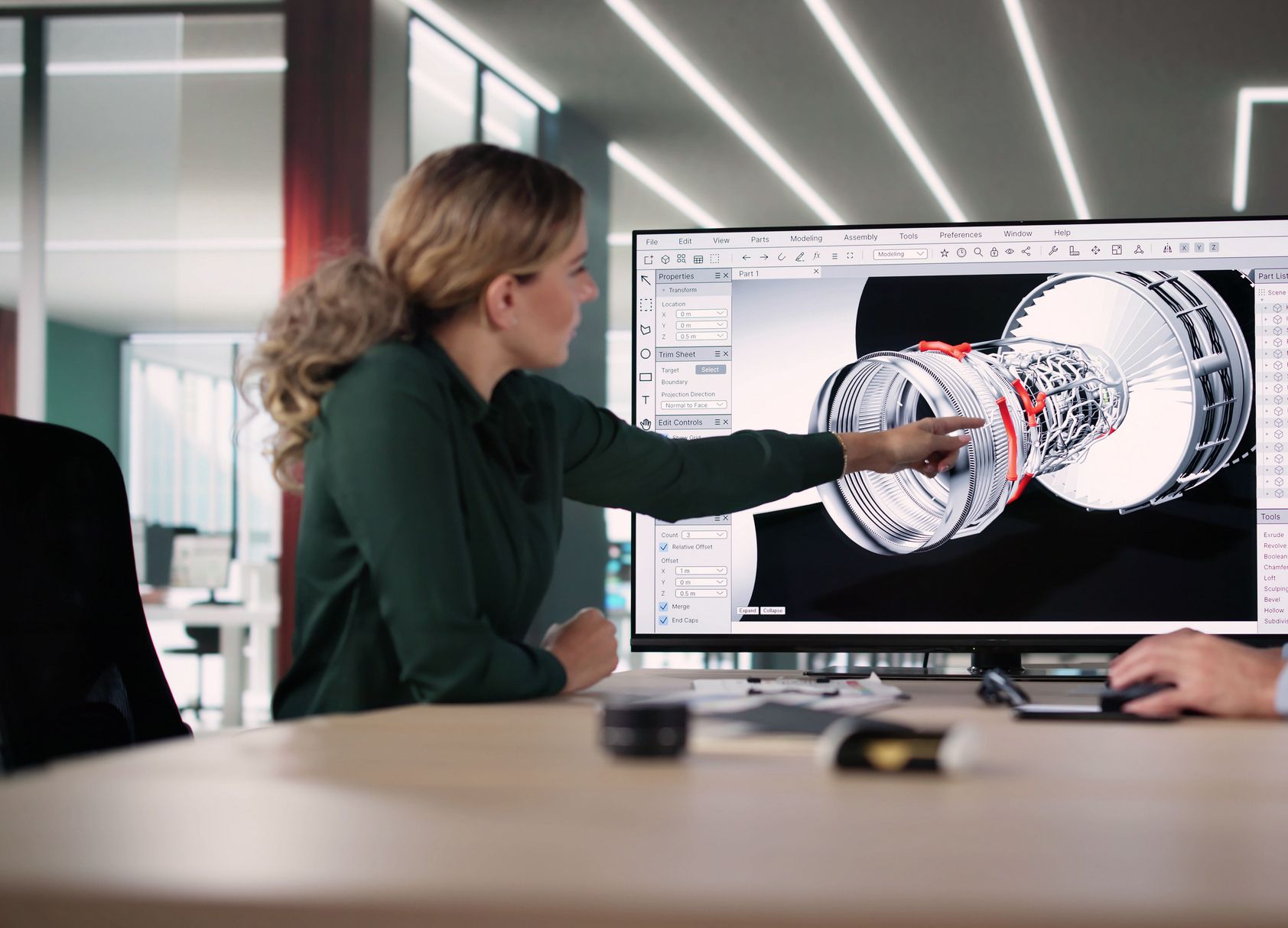 Women looking at a screen