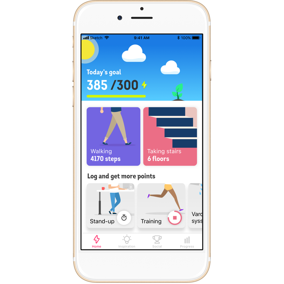 Phone with an healthy app