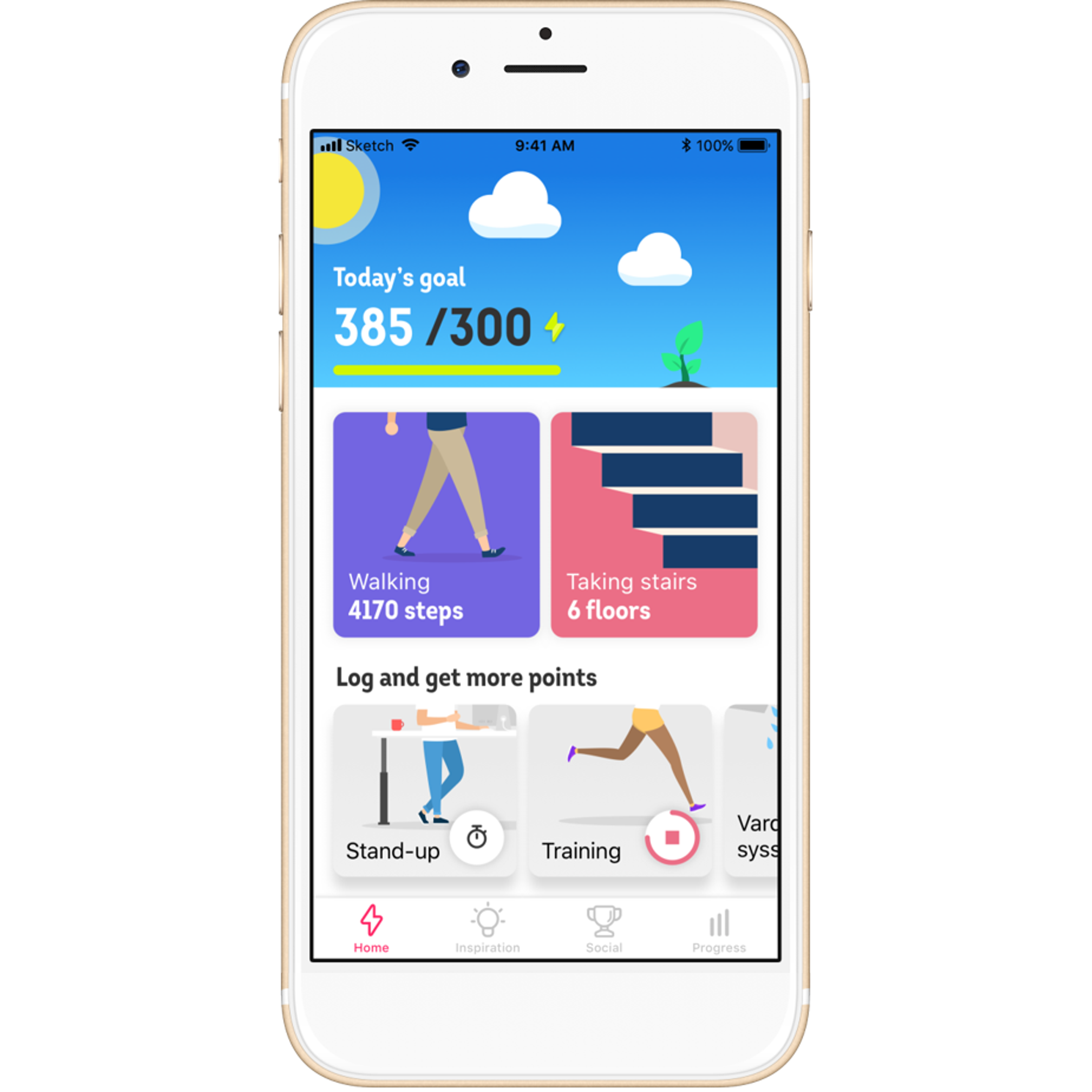 Phone with an healthy app