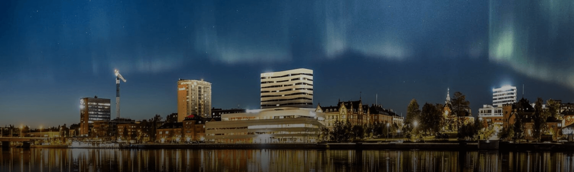 Image shows a view of Umeå city