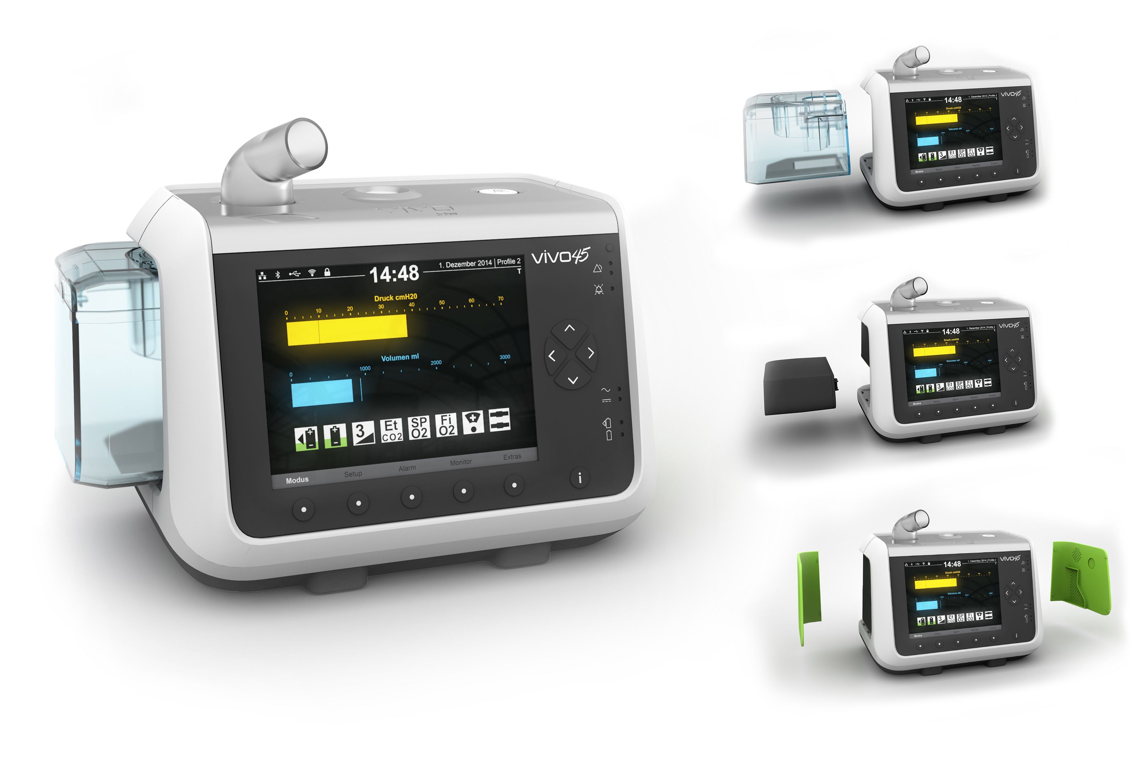 Medical device with a digital interface and modular components.