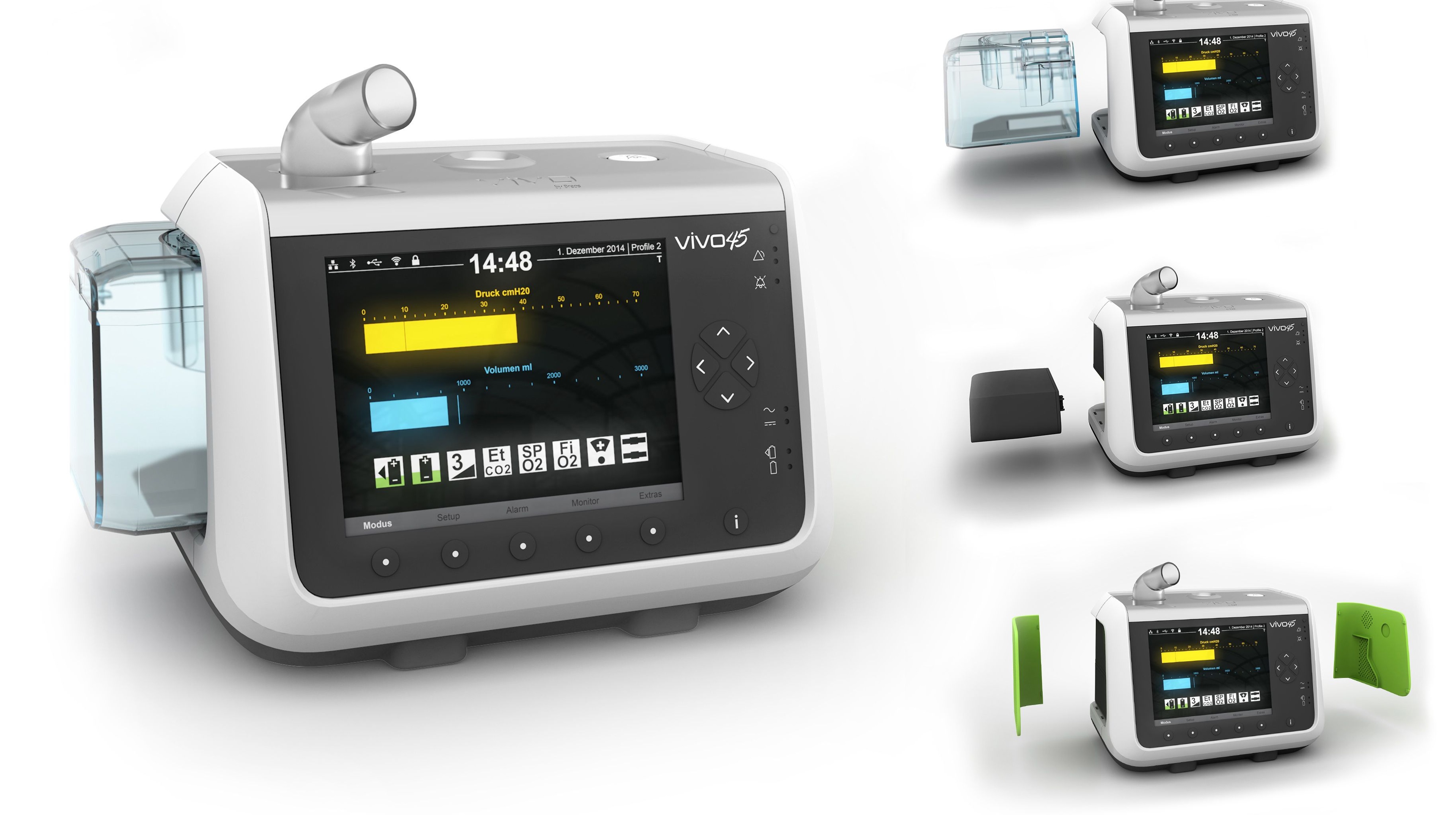 Medical device with a digital interface and modular components.