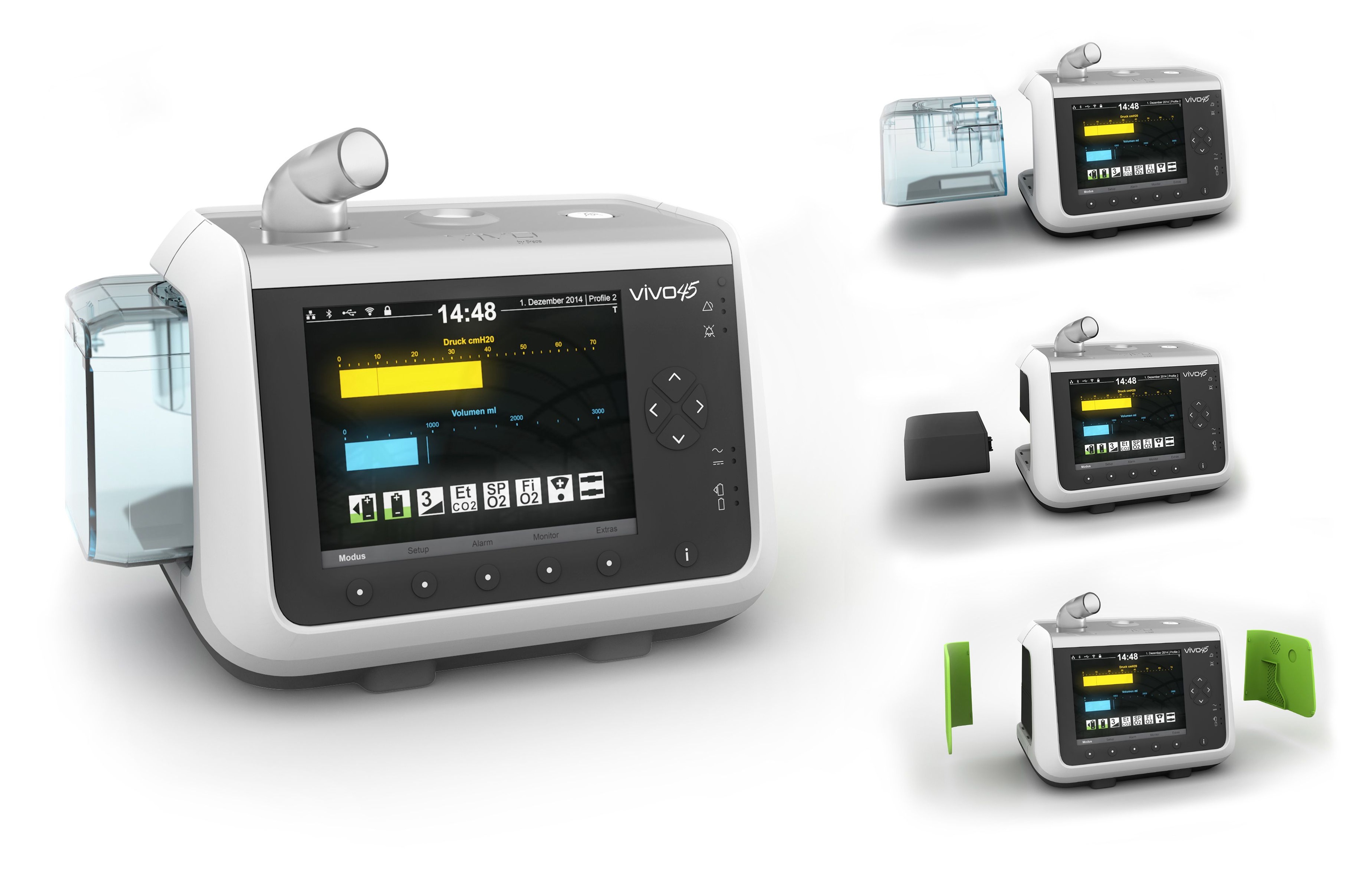 Dispositivo médico com interface digital e componentes modulares.