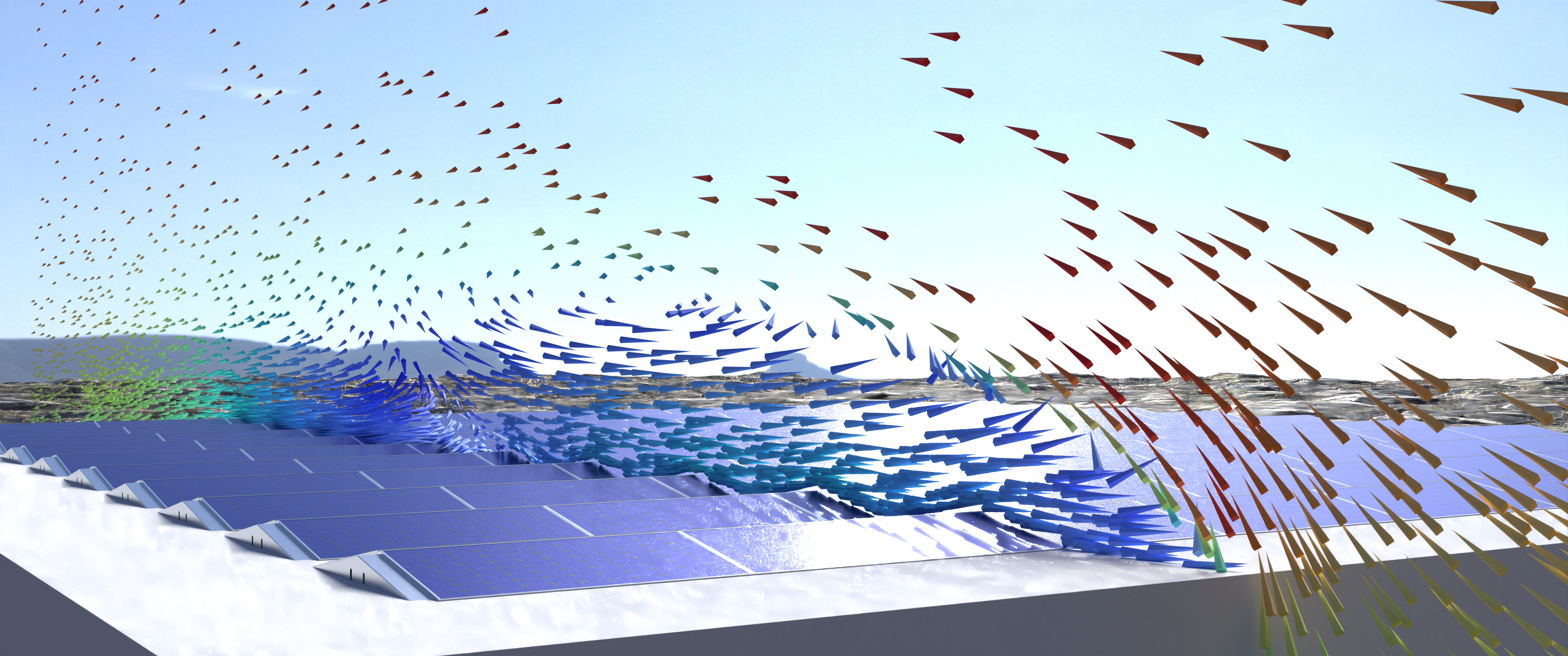 Image showing a solar panel light efficiency simulation 
