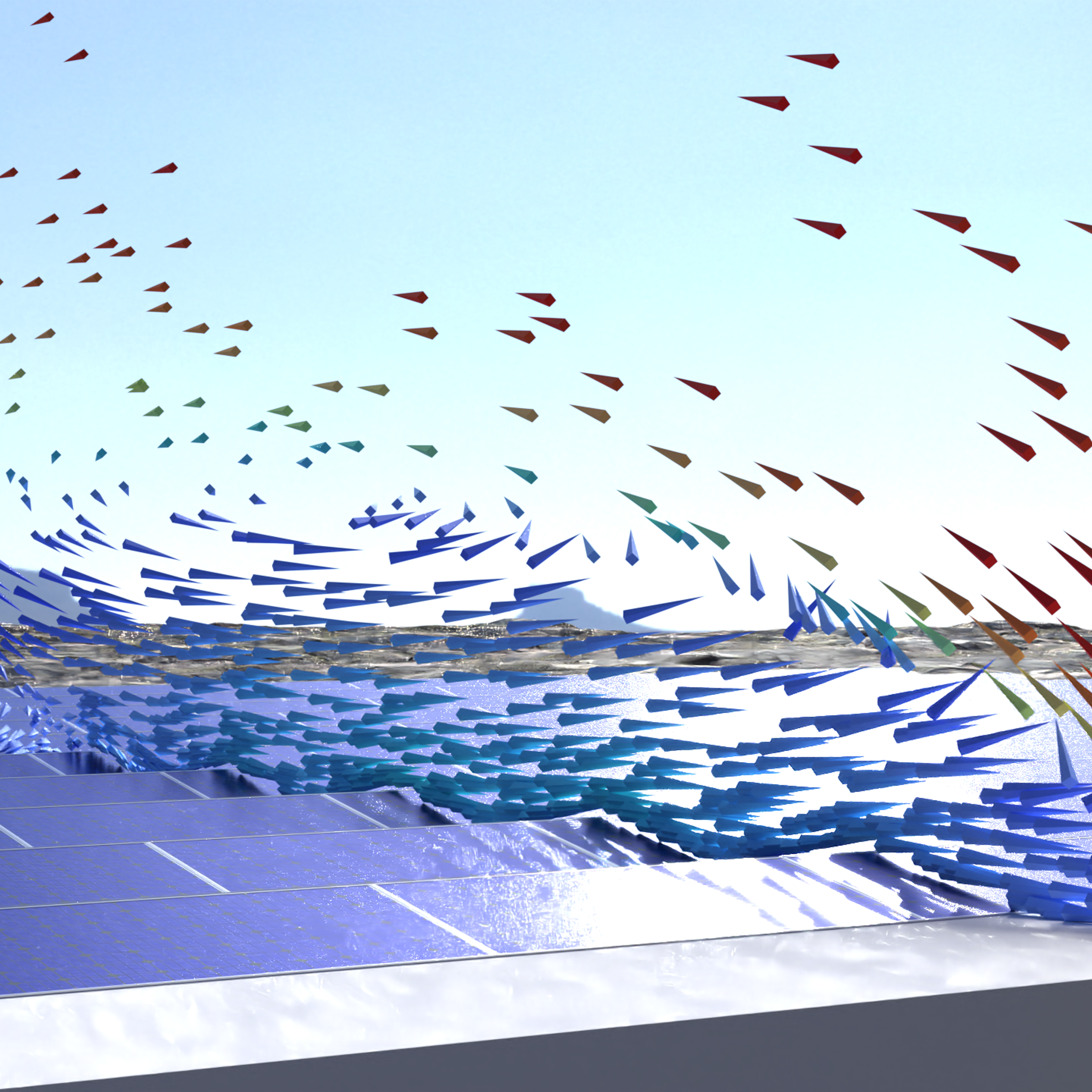 Image showing a solar panel light efficiency simulation