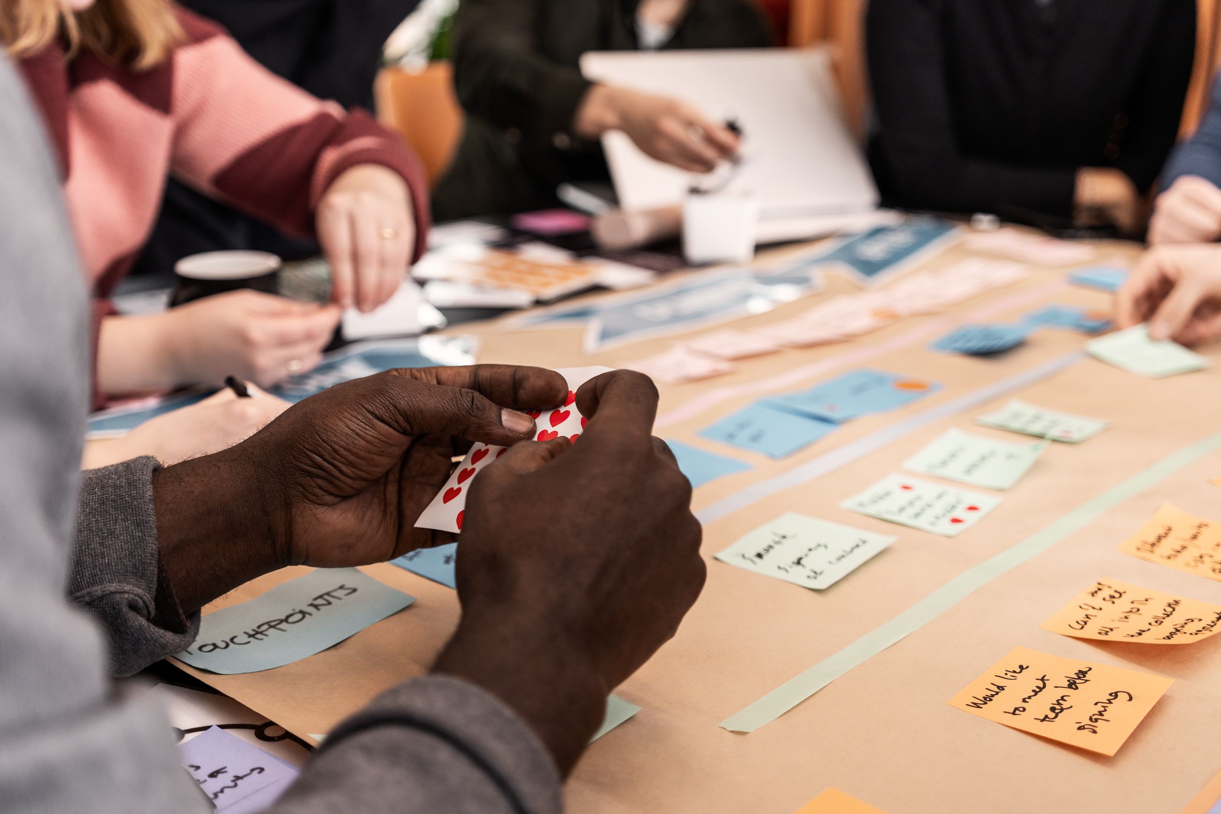 People working with user journey mapping