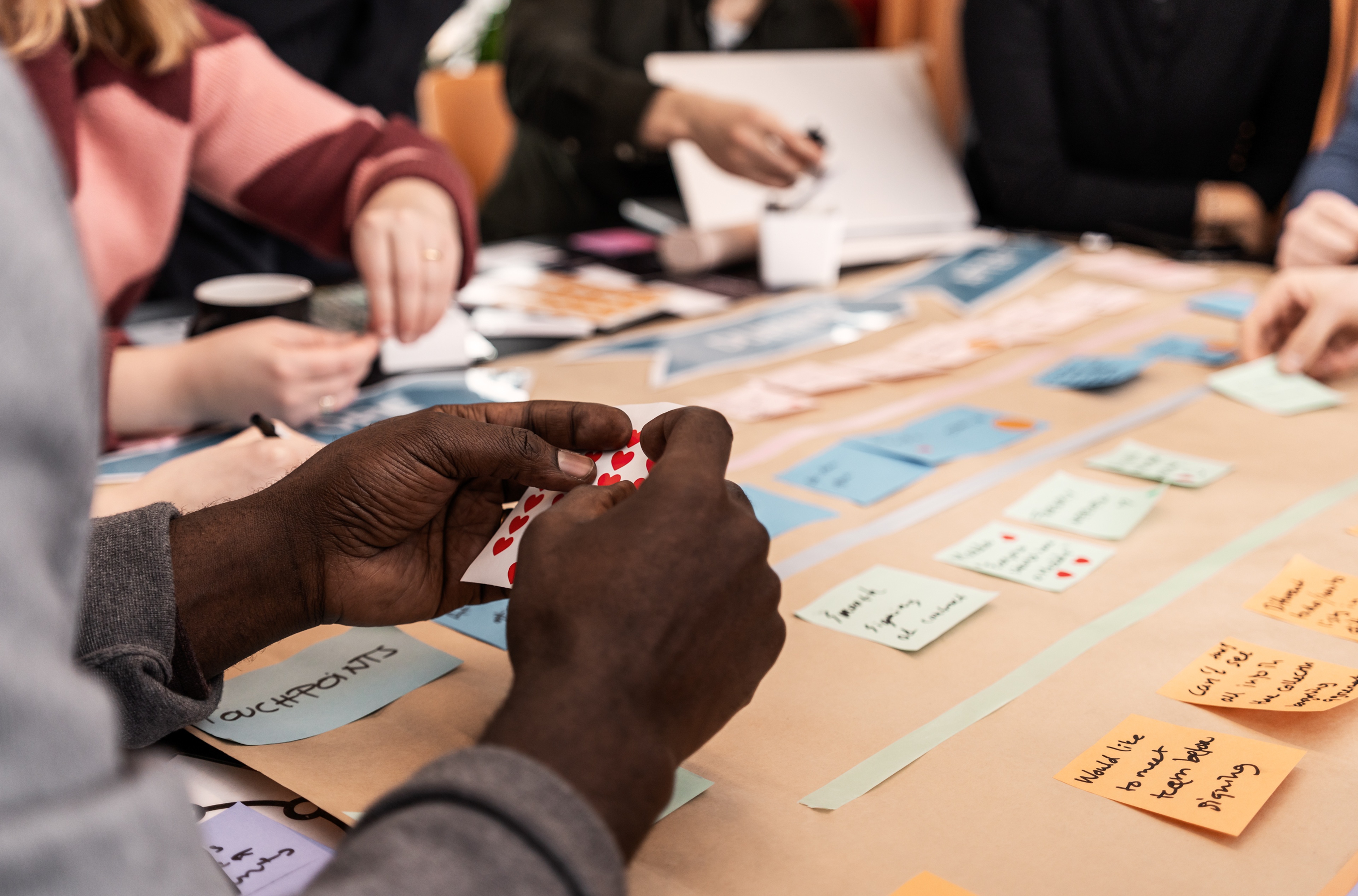 People working with user journey mapping