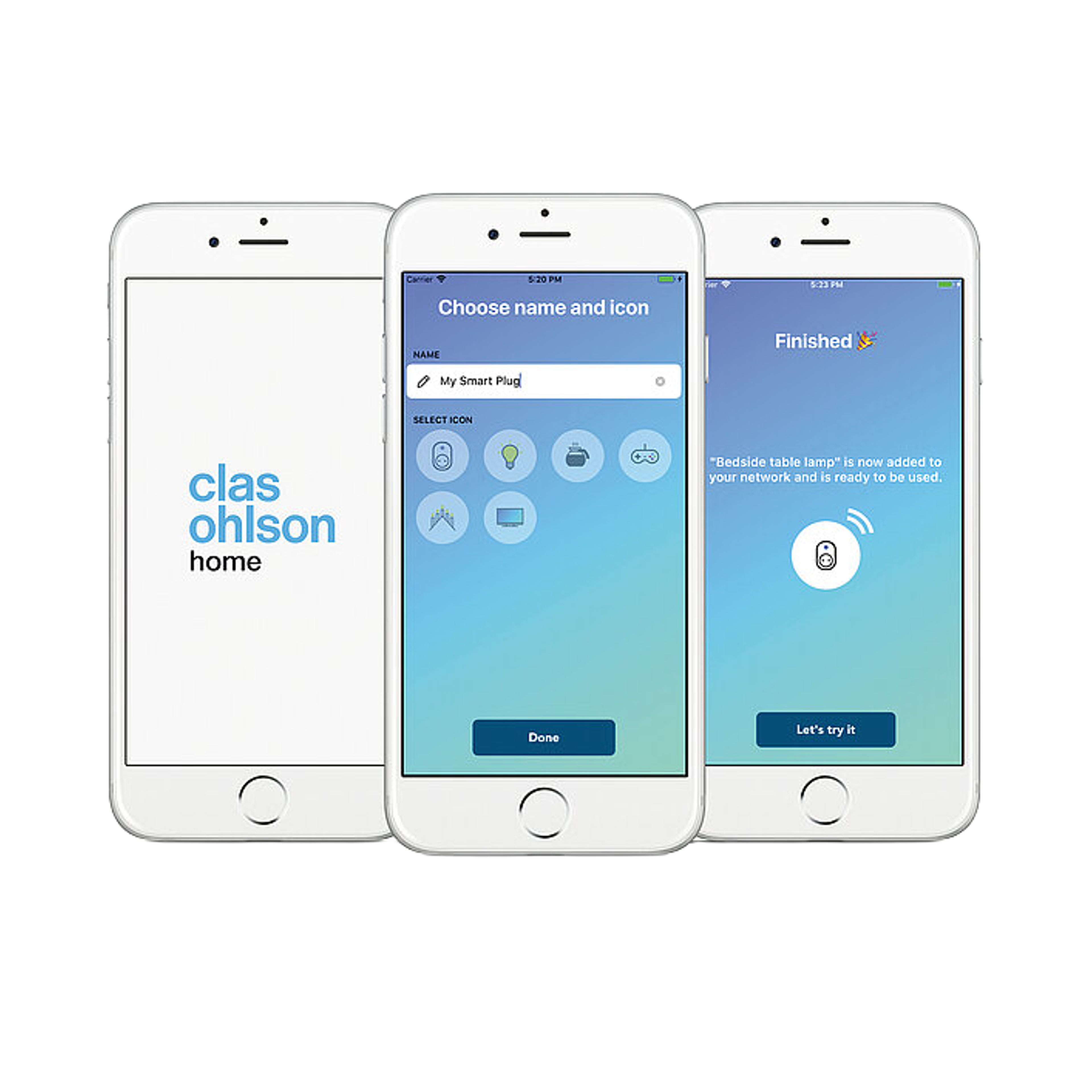 Image showing the Home app user interphase on three different devices