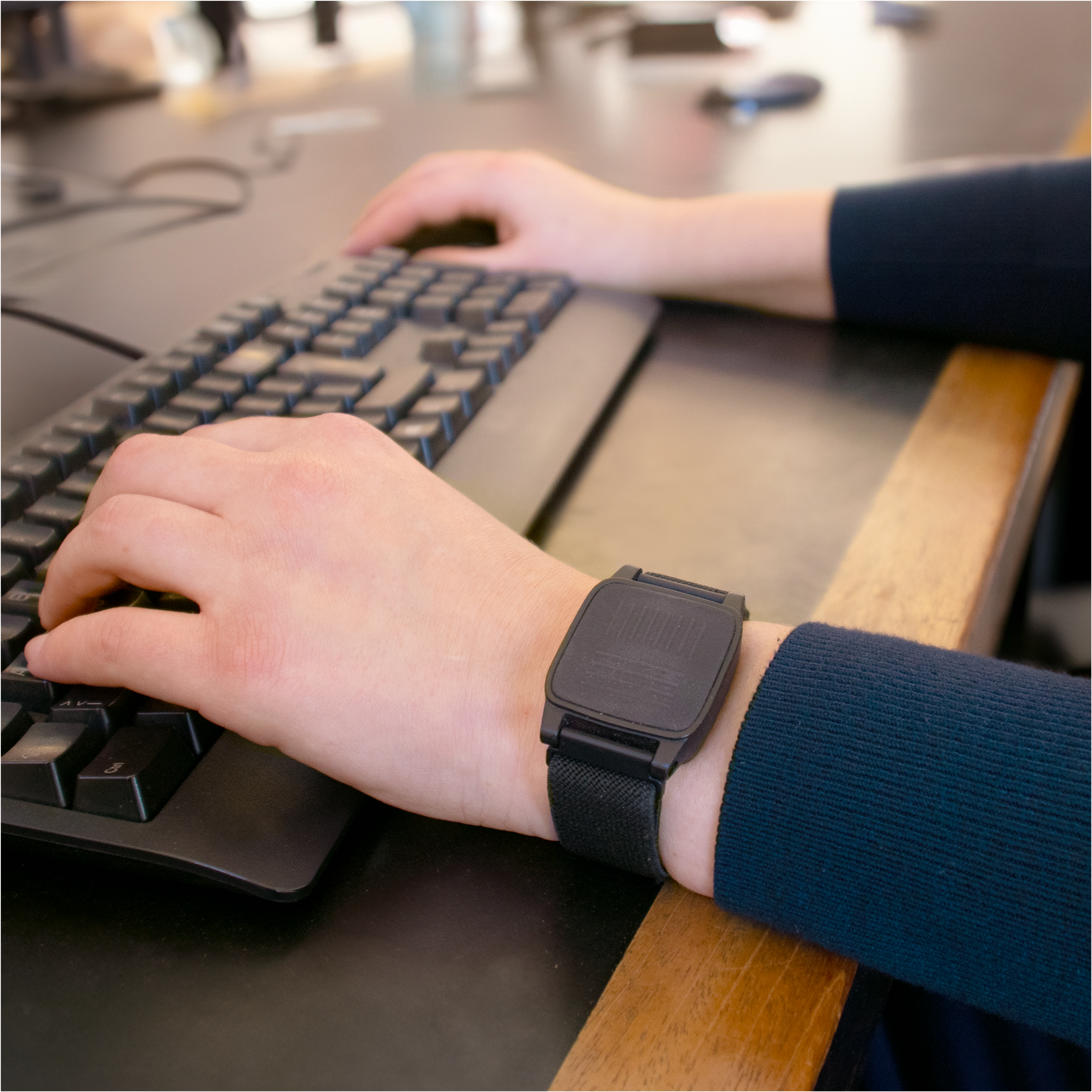 Close up of a braille watch.