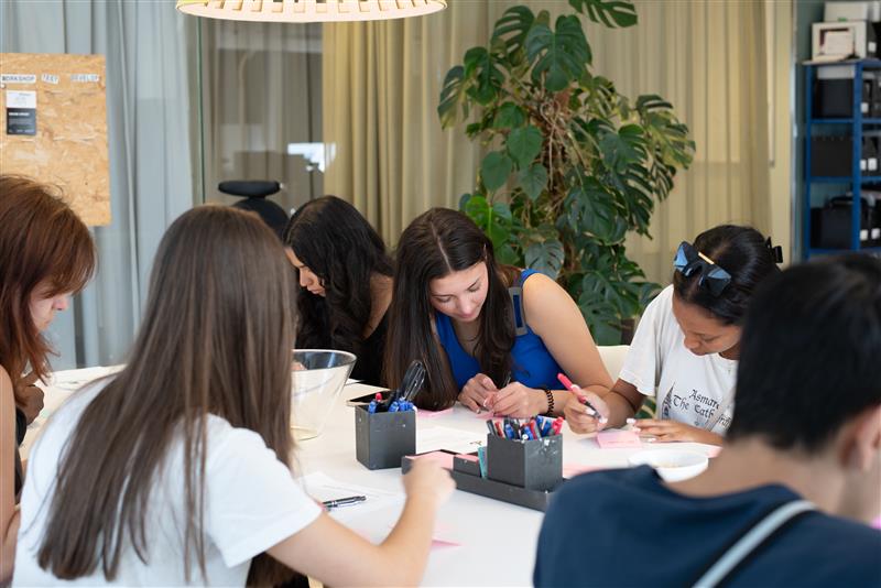 Young students working on a assignment.