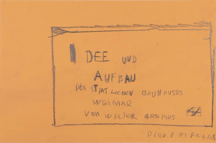 A graphite on construction paper drawing of a sign handwritten in German.