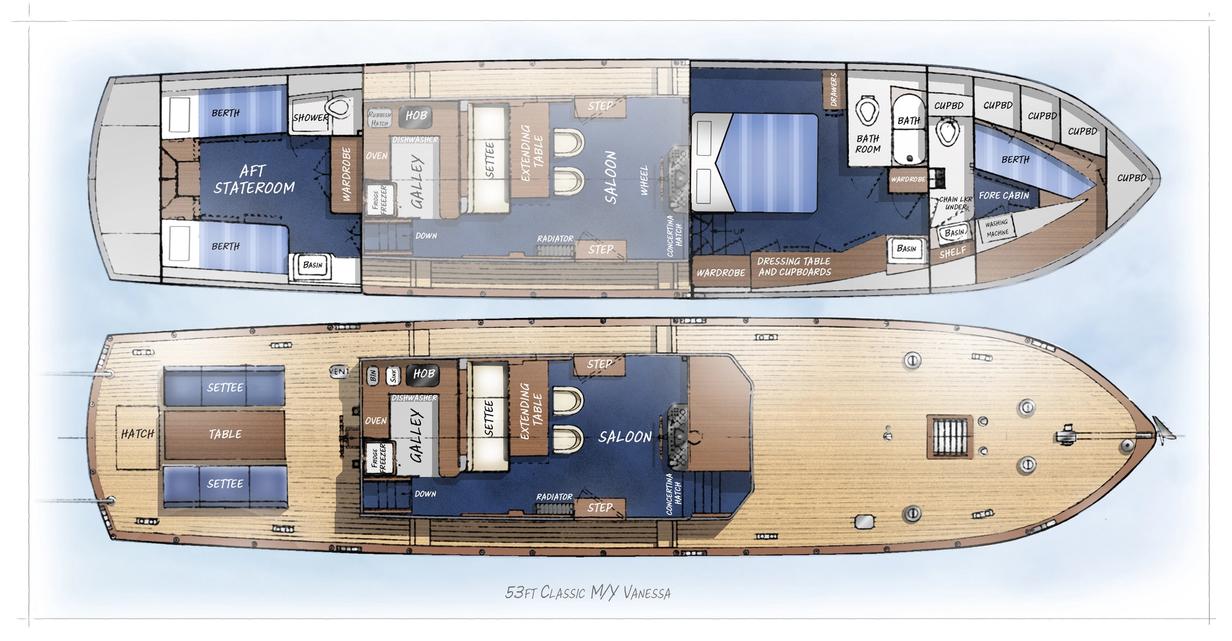 Graham Bunn 53 Classic Motor Yacht For Sale