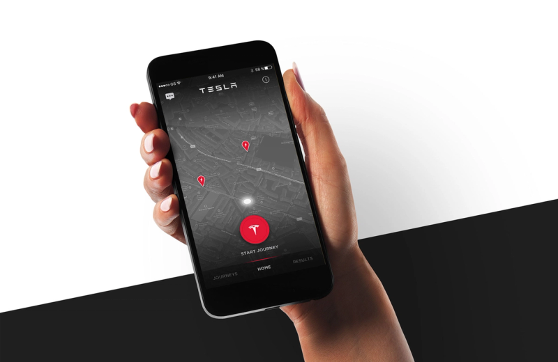 Tesla Charge Ahead app design