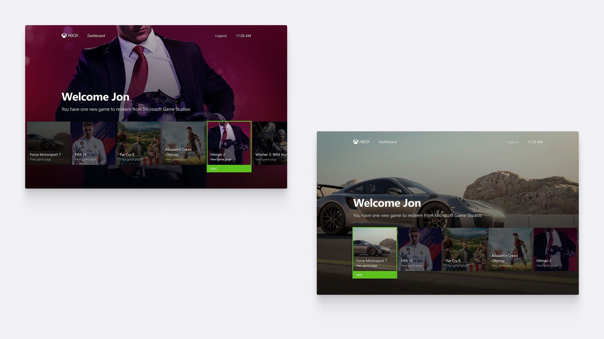 Xbox Review Hub dashboard screens