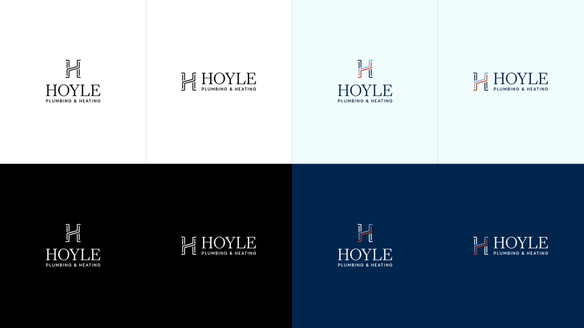 Hoyle Plumbing and Heating brand logo suite